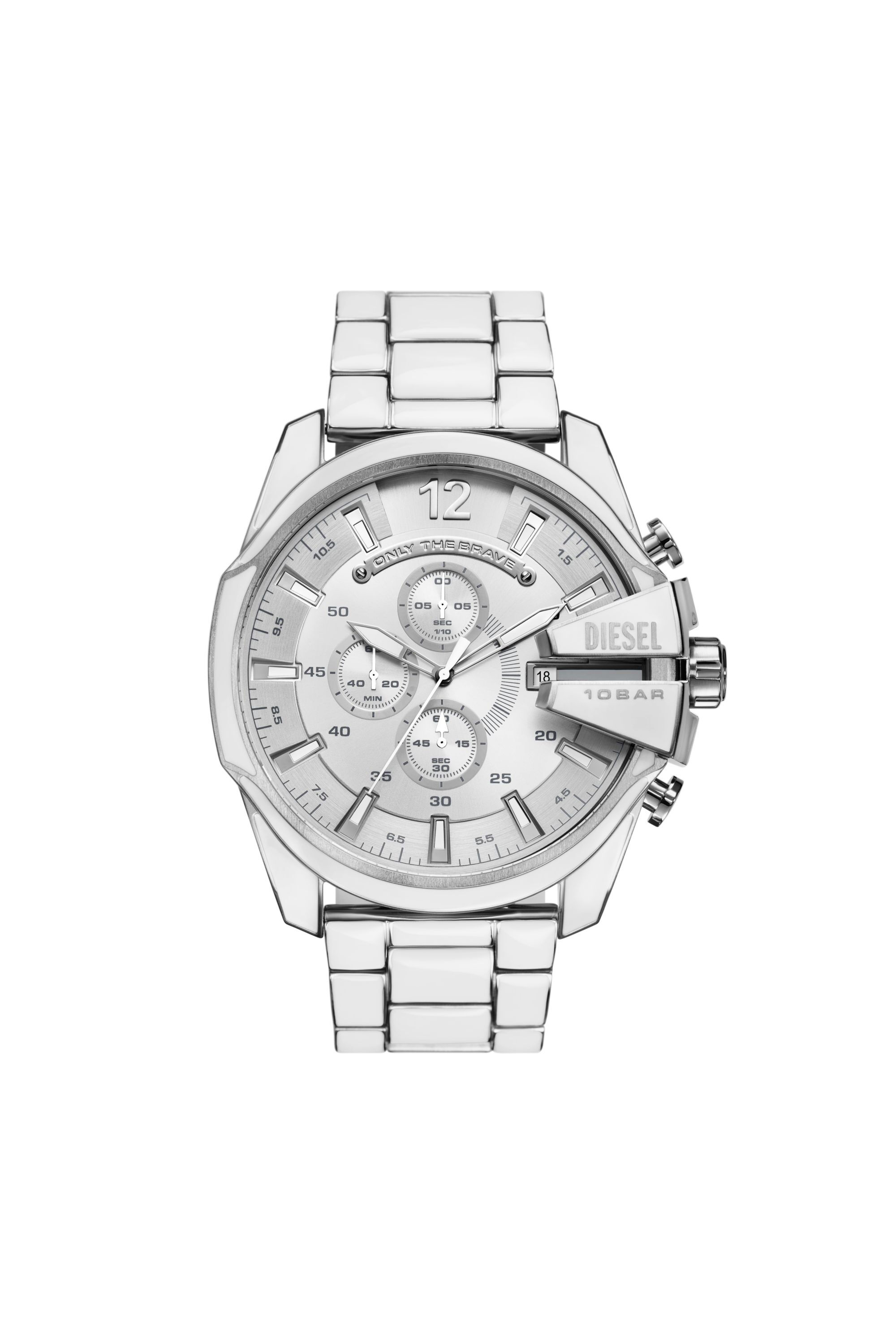 DZ4660 Mega Chief white and stainless steel watch｜メンズ｜DIESEL