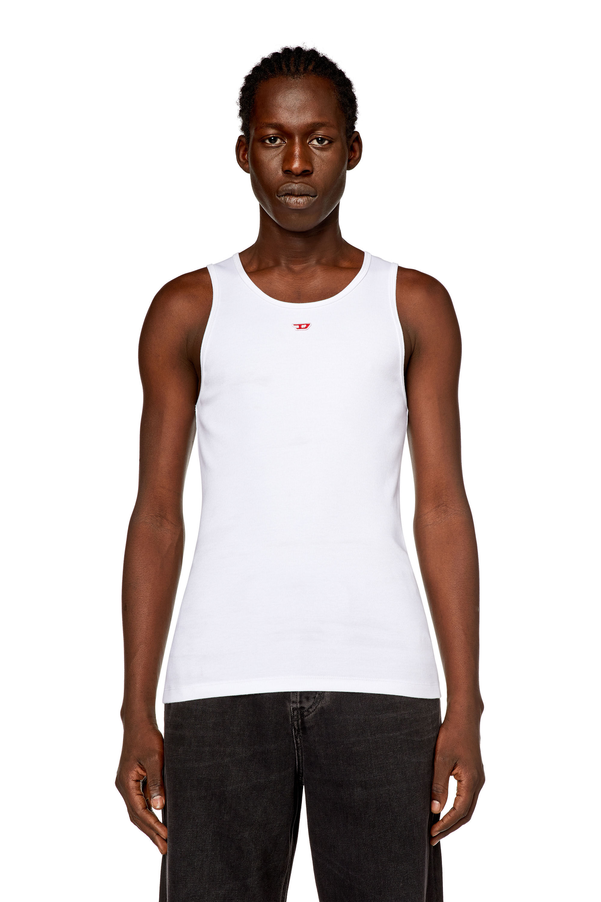 Diesel - T-LIFTY-D, Male Tank top with mini D logo patch in ホワイト - Image 5