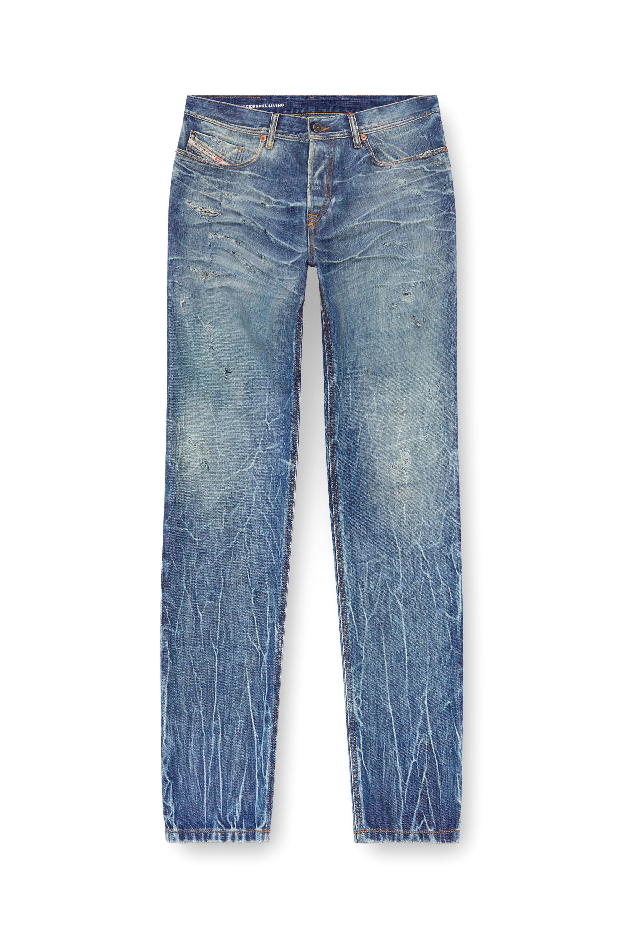 Diesel - Male Tapered Jeans 2023 D-Finitive 09K37, ミディアムブルー - Image 2