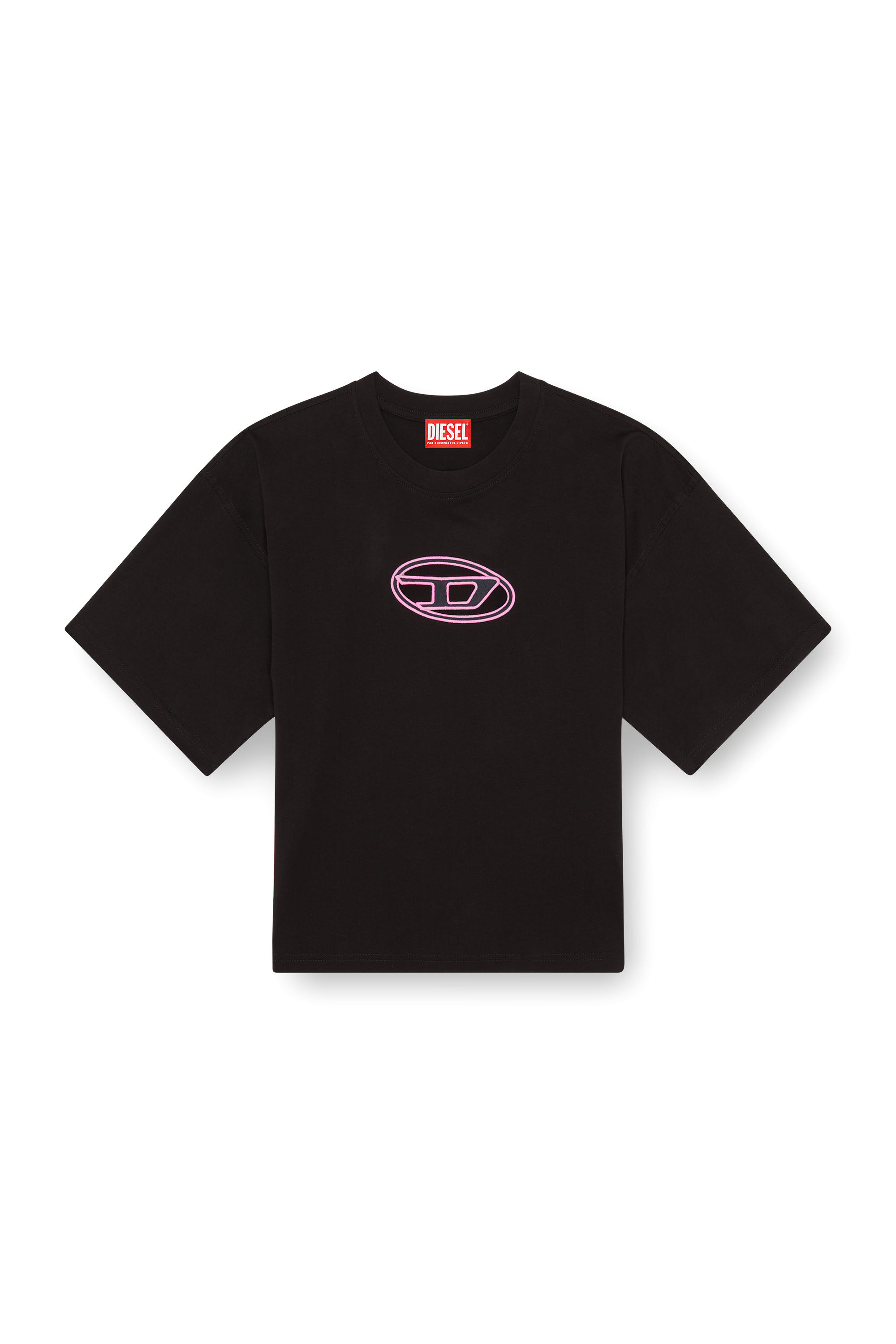 T-BUXT-CROP-OD Boxy T-shirt with cut-out Oval D logo｜マルチカラー ...