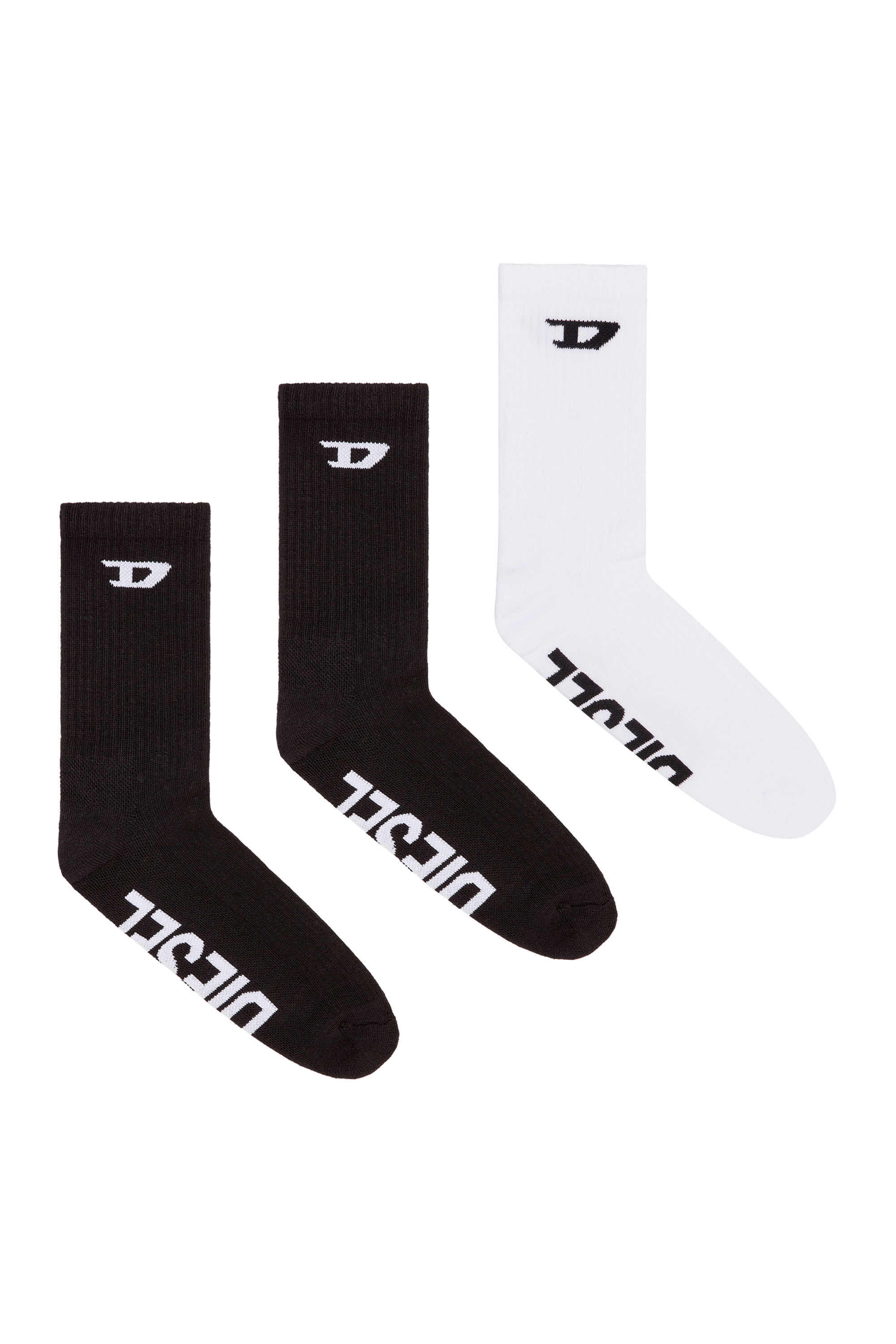 Diesel - SKM-D-CREW-SPORT-SOCKS, ブラック/ホワイト - Image 1