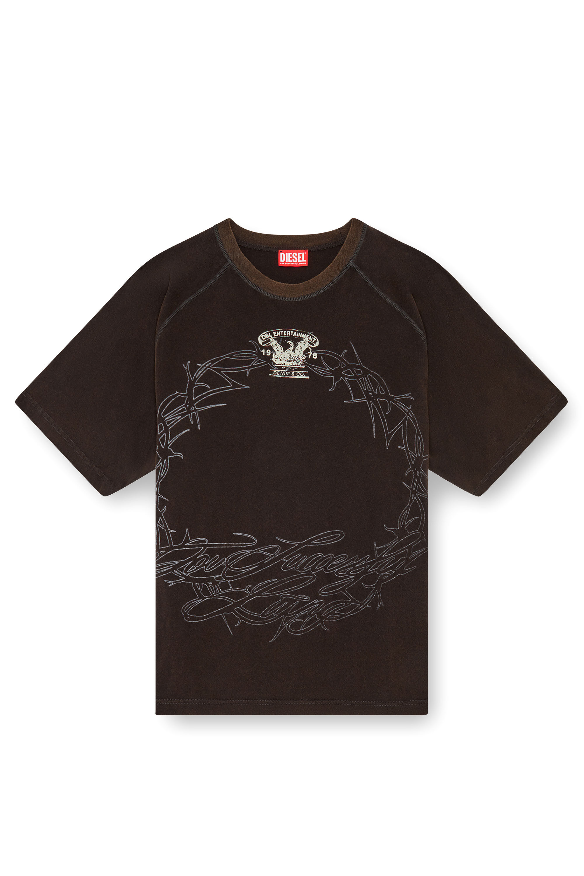 Diesel - T-ROXT-Q1, Male T-shirt with inside-out print in ブラック - Image 2
