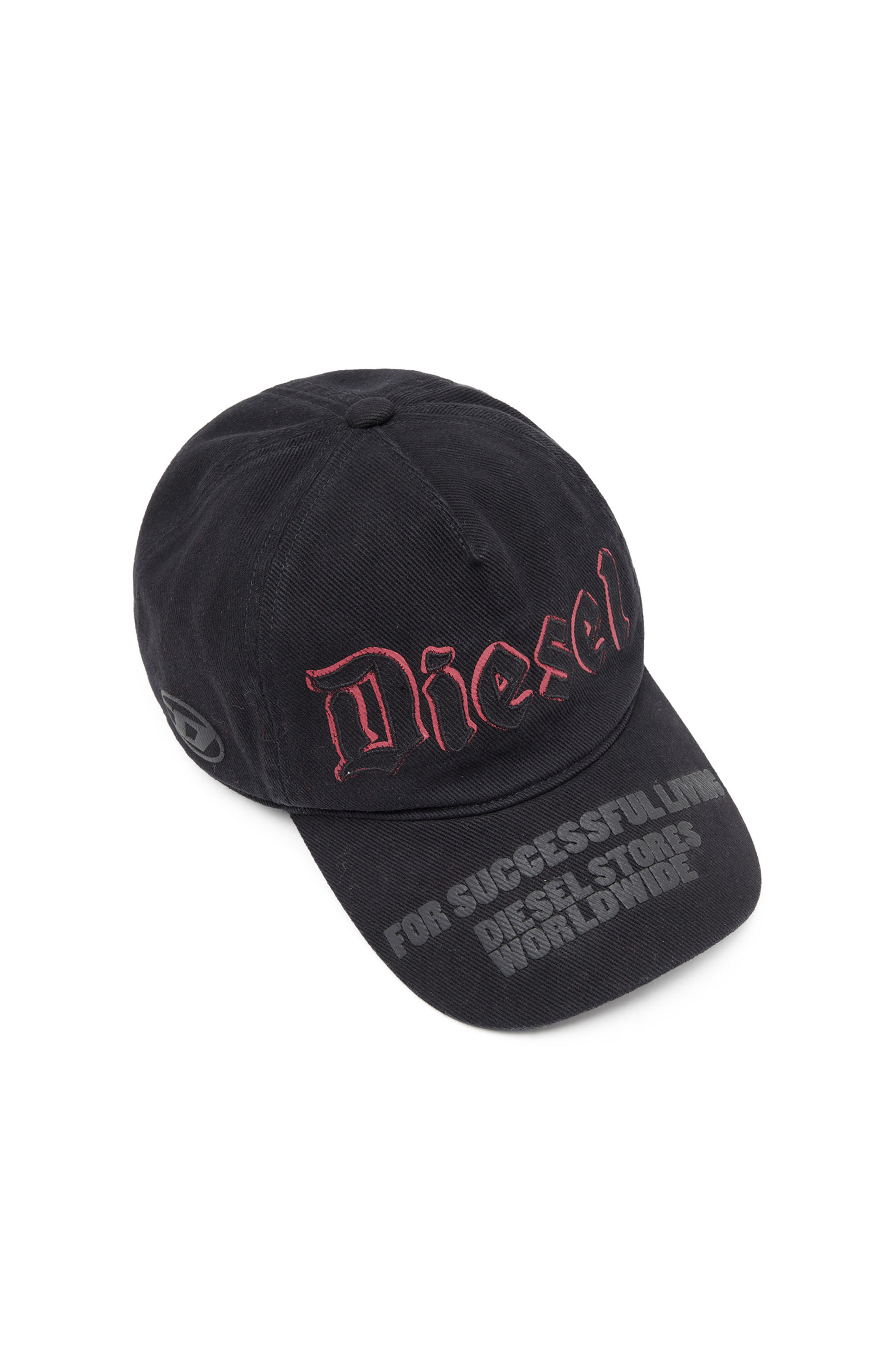 Diesel - C-HOLM, Male Overdyed baseball cap with logos in ブラック - Image 3
