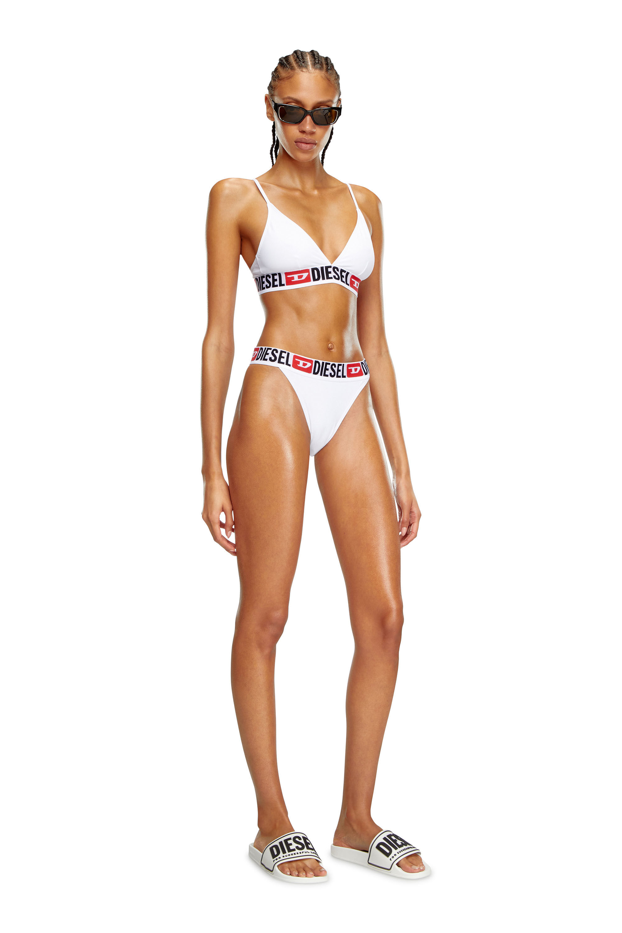 Diesel - BFPN-EBBYS, Female Tanga swim briefs with wide logo waist in ホワイト - Image 3