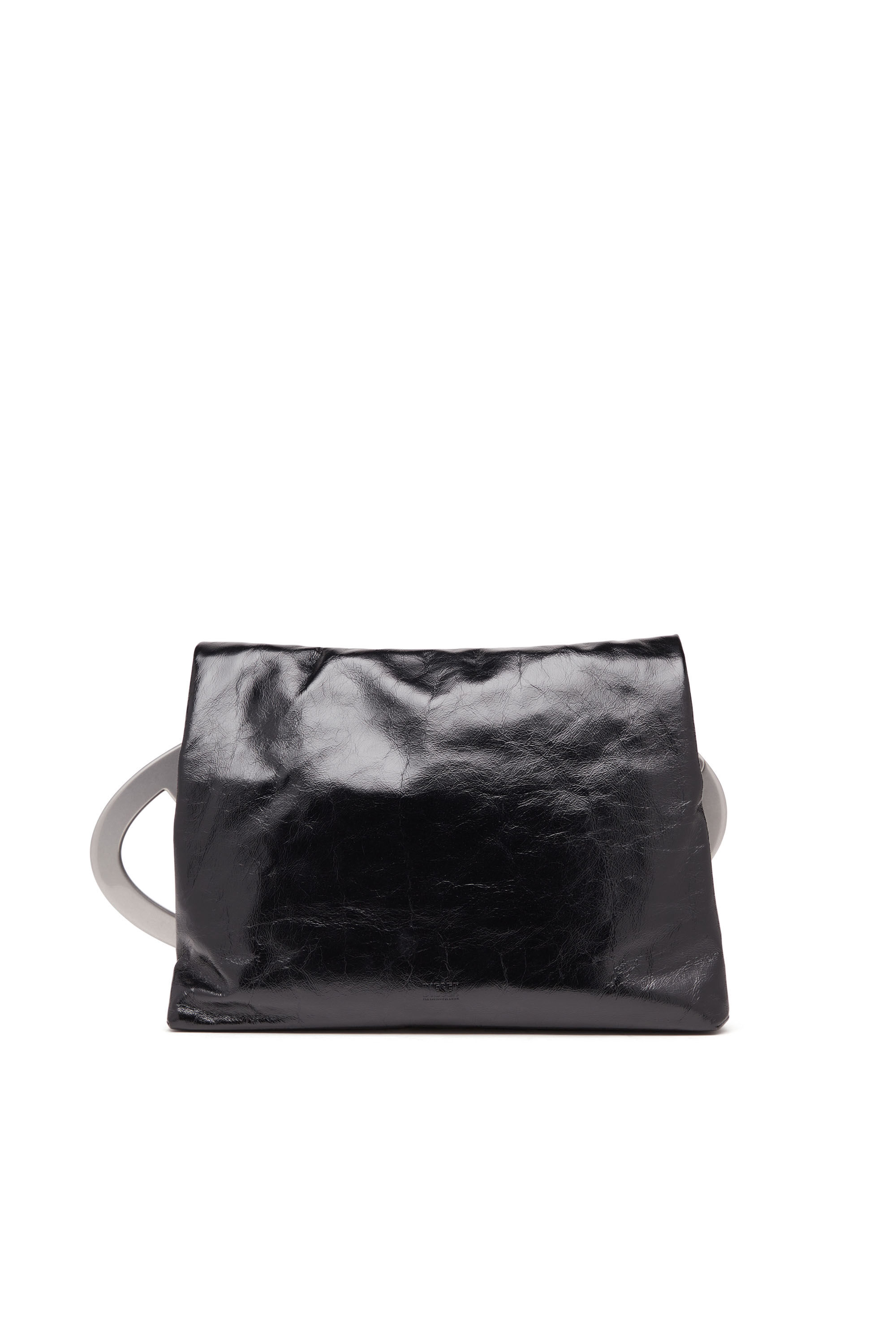 Diesel - BIG-D POUCH, Female Big-D-Clutch bag in crinkled leather in ブラック - Image 3