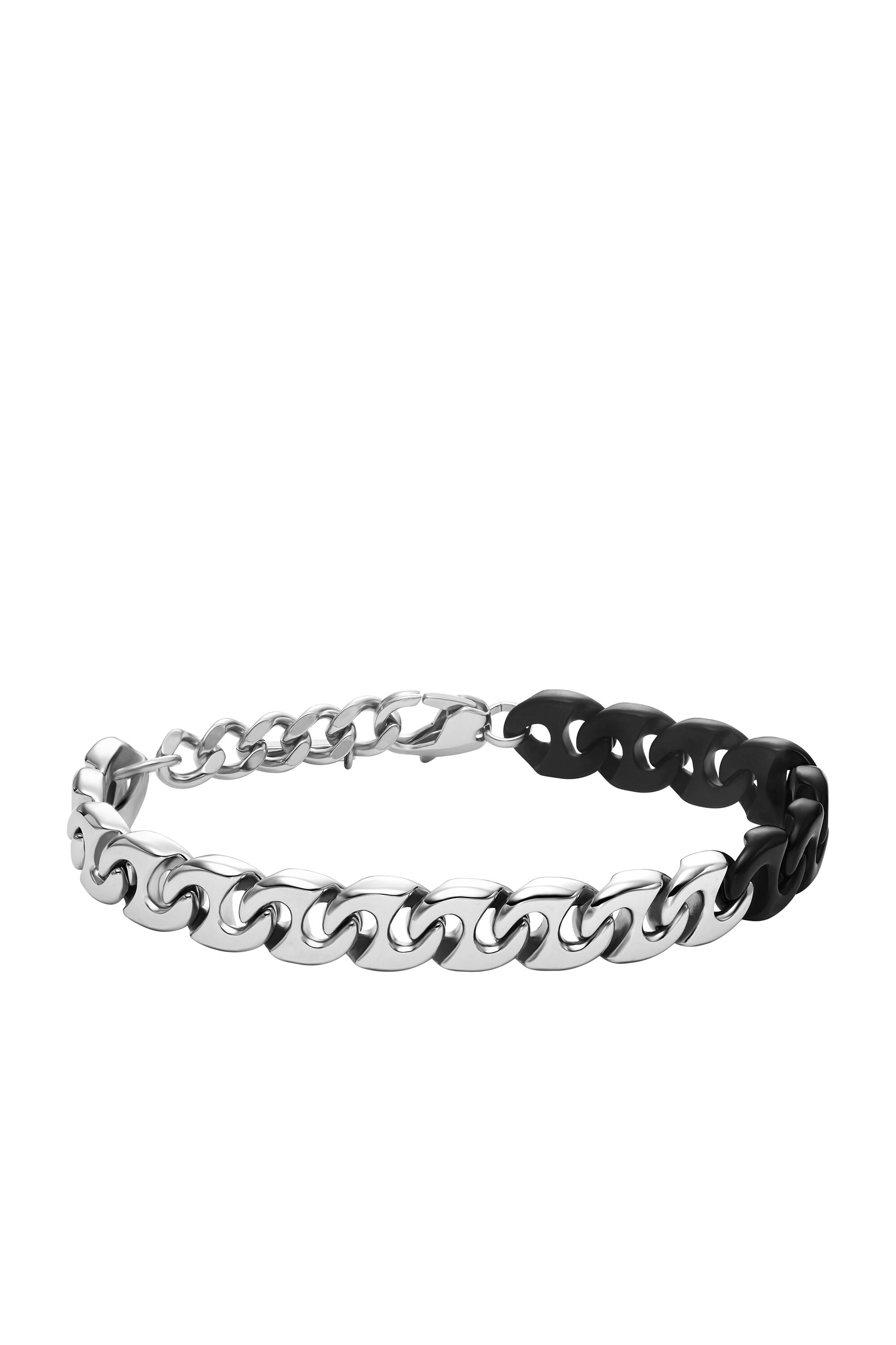 Diesel - DX1529931, Unisex's Two-Tone Stainless Steel Chain Bracelet in シルバー/ブラック - 1