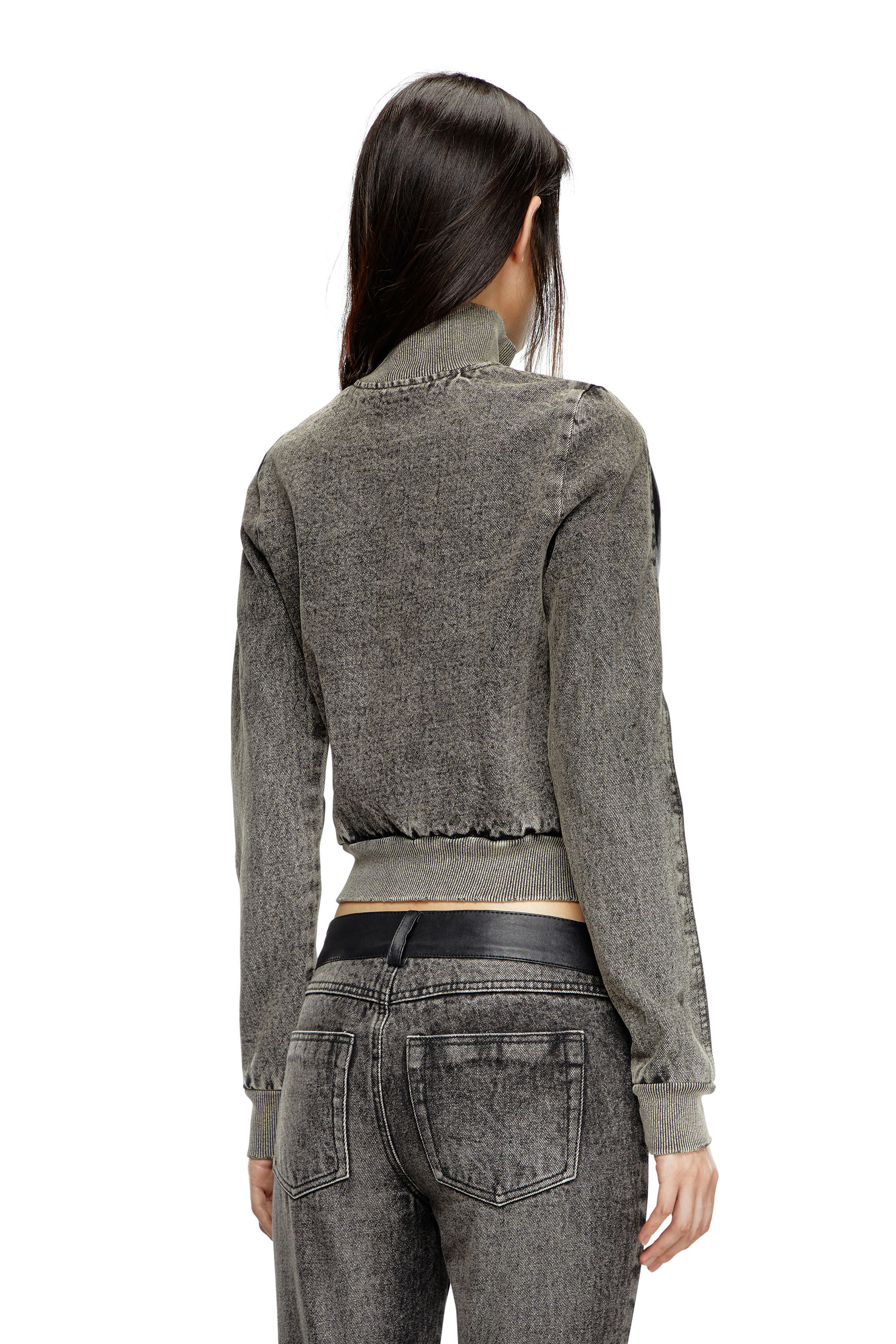 Diesel - L-EADER, Female Hybrid jacket in leather and denim in ブラック - Image 5