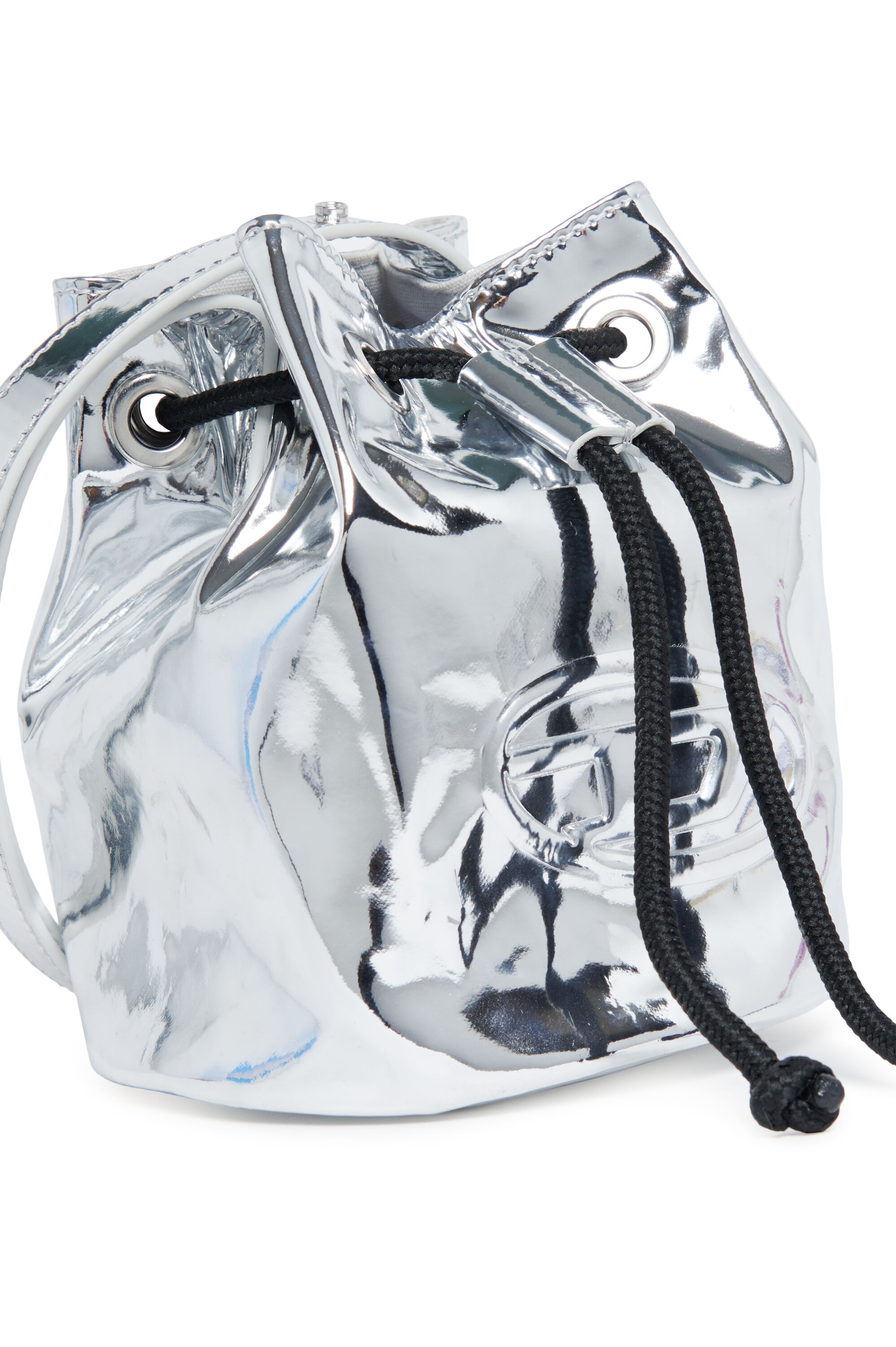 Diesel - WELLTYX, Female Shiny bucket bag in coated PU in ブルー - Image 4