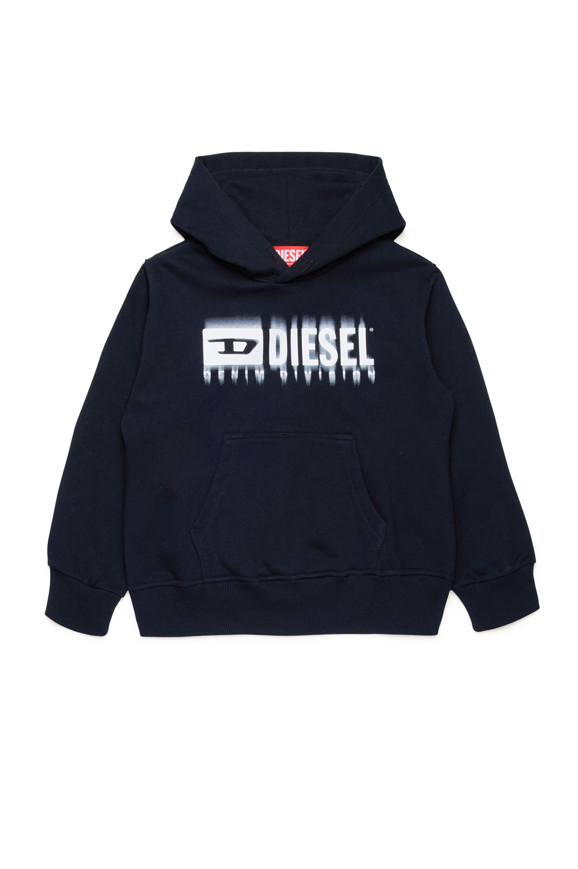 Diesel - SGINNHOODL5 OVER, Male Hoodie with smudged logo in ブラック - Image 1