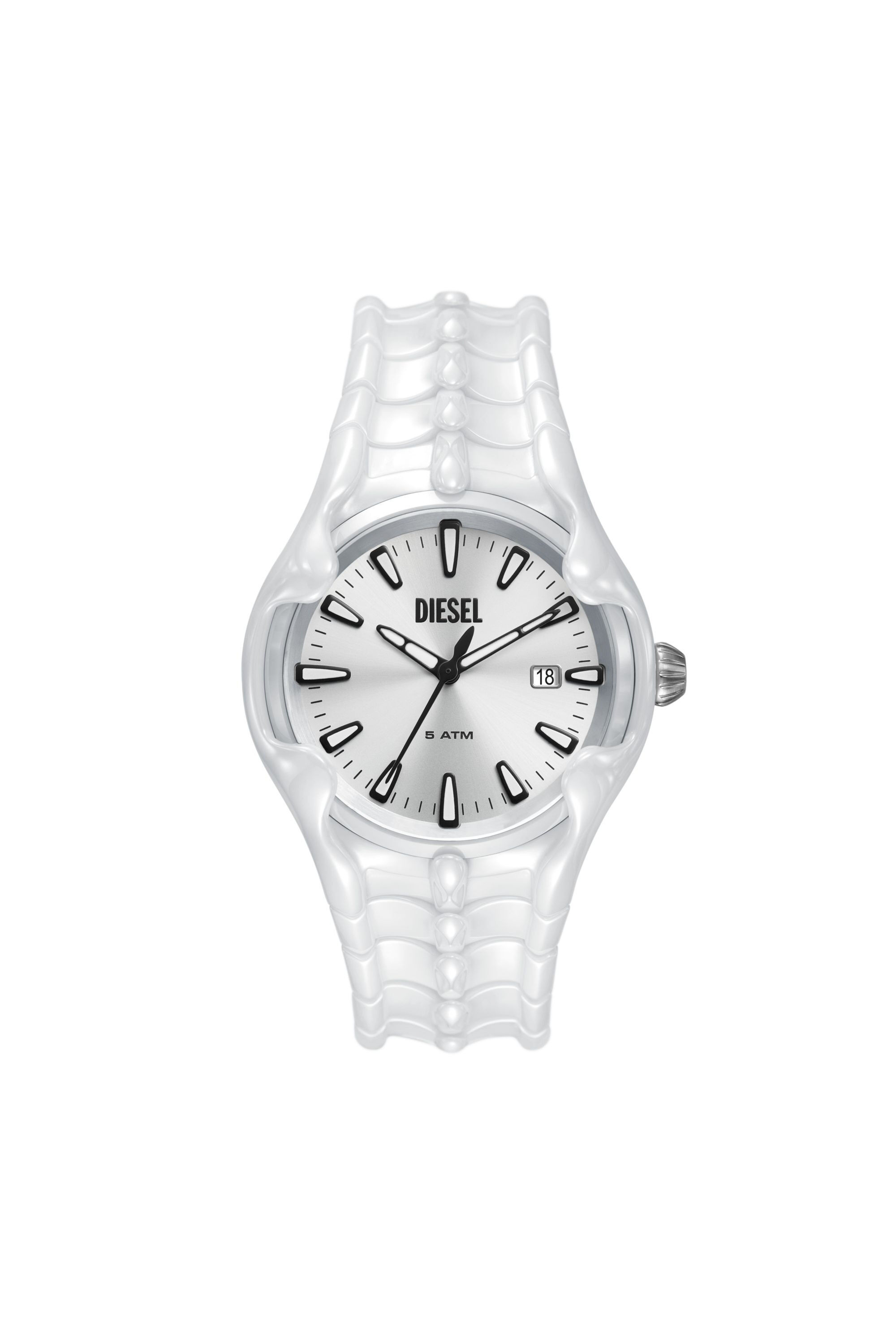DZ2197 Vert three-hand date white ceramic watch｜ホワイト｜メンズ 