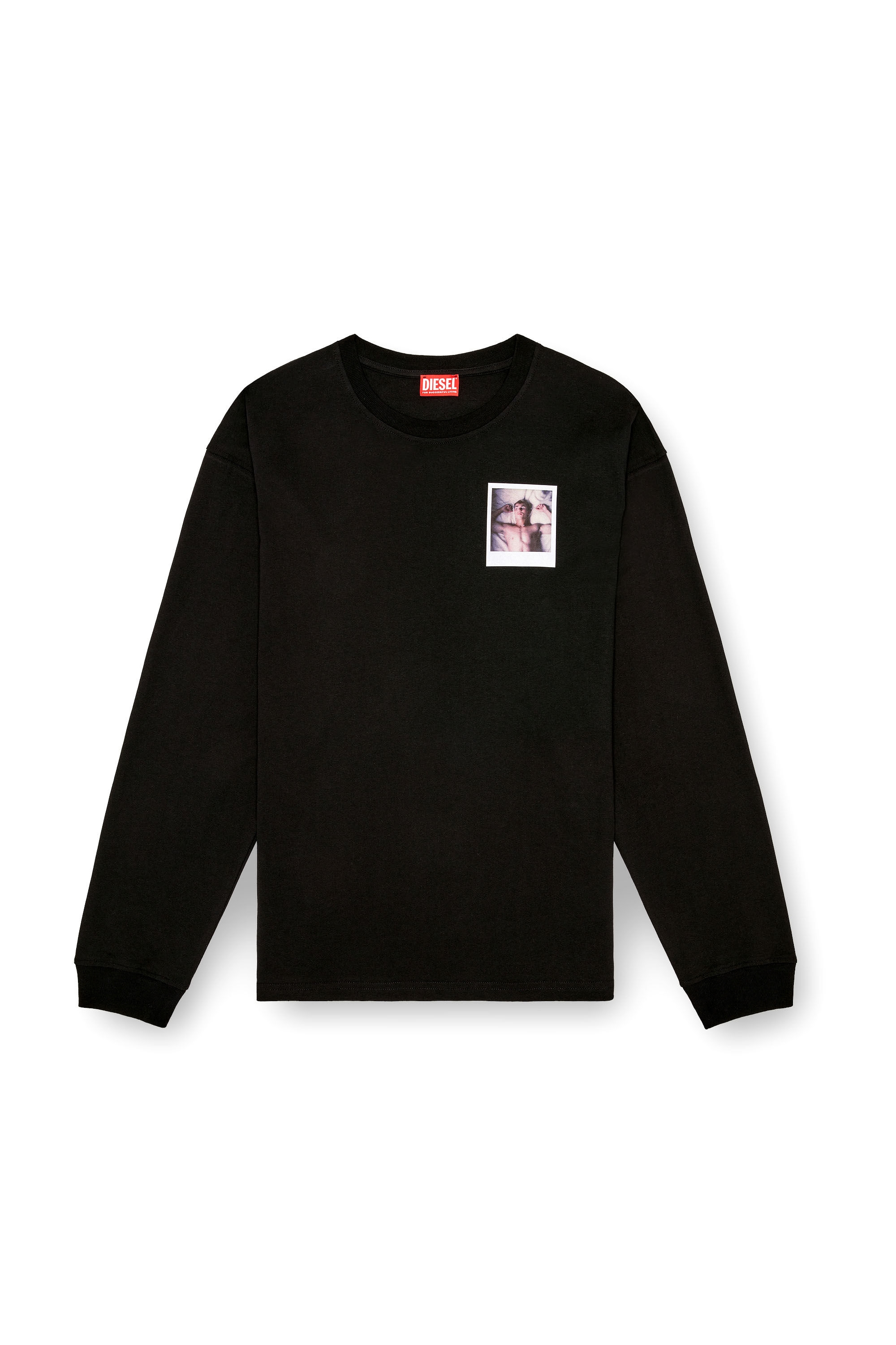 Diesel - PR-T-BOXT-LS-SS, Unisex Long-sleeve T-shirt with polaroid patches in ブラック - Image 6