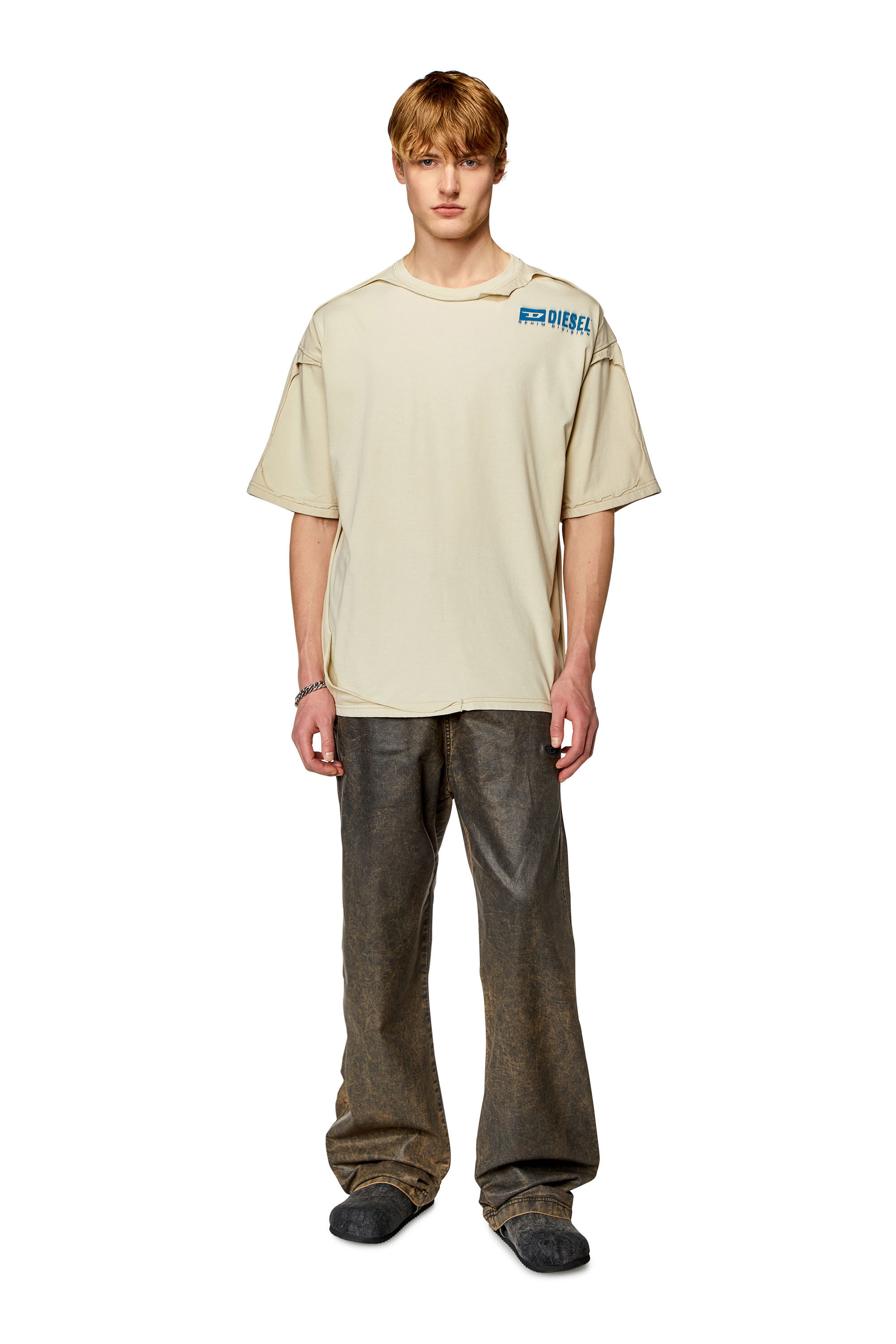 Diesel - T-BOXT-DBL, Male Tシャツ in ベージュ - Image 1