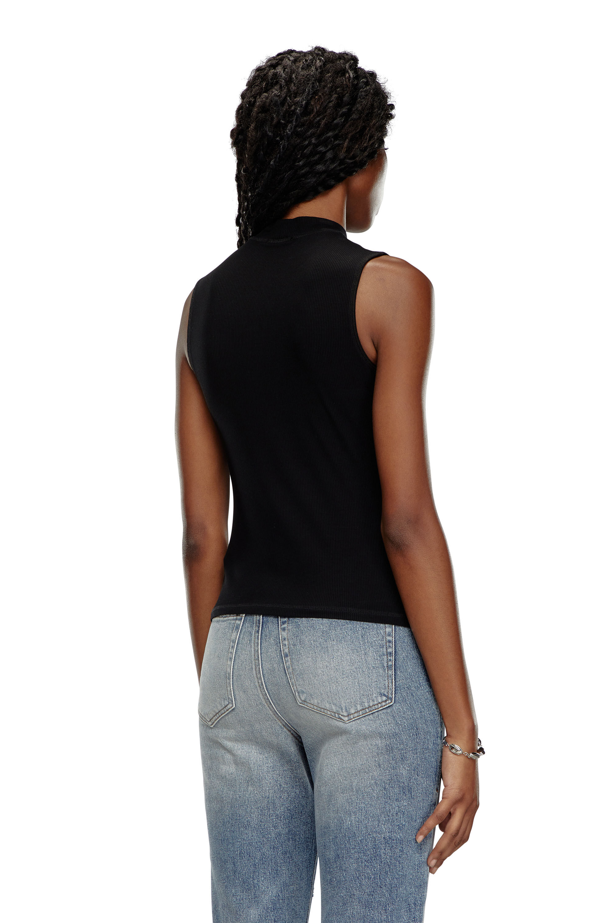 Diesel - T-MOKKY-SL-MICRODIV, Female タンクトップノースリーブTシャツ in ブラック - Image 4