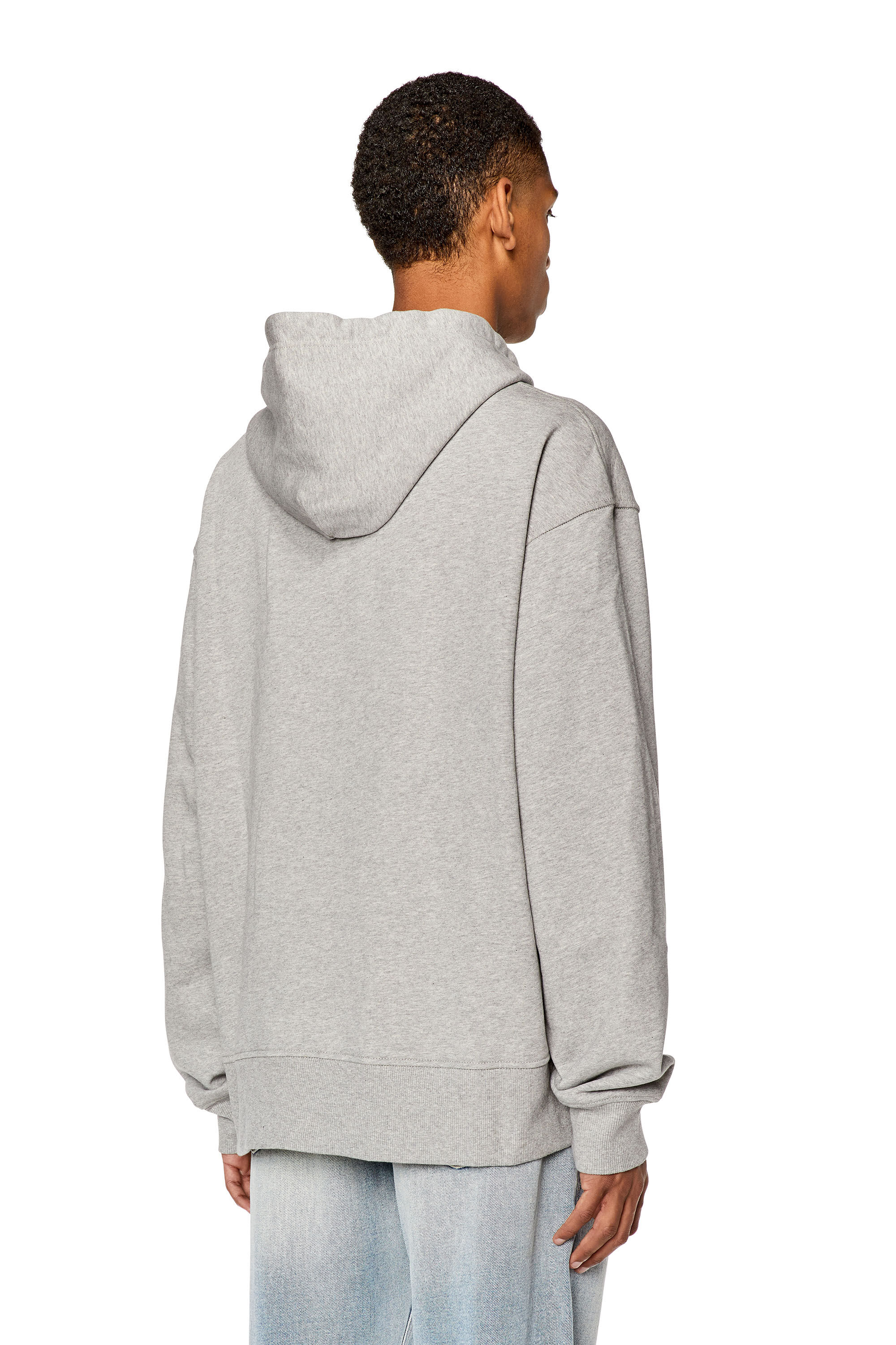 DX-S-MACS-HOOD Mélange hoodie with Durex logo｜グレー｜メンズ｜DIESEL