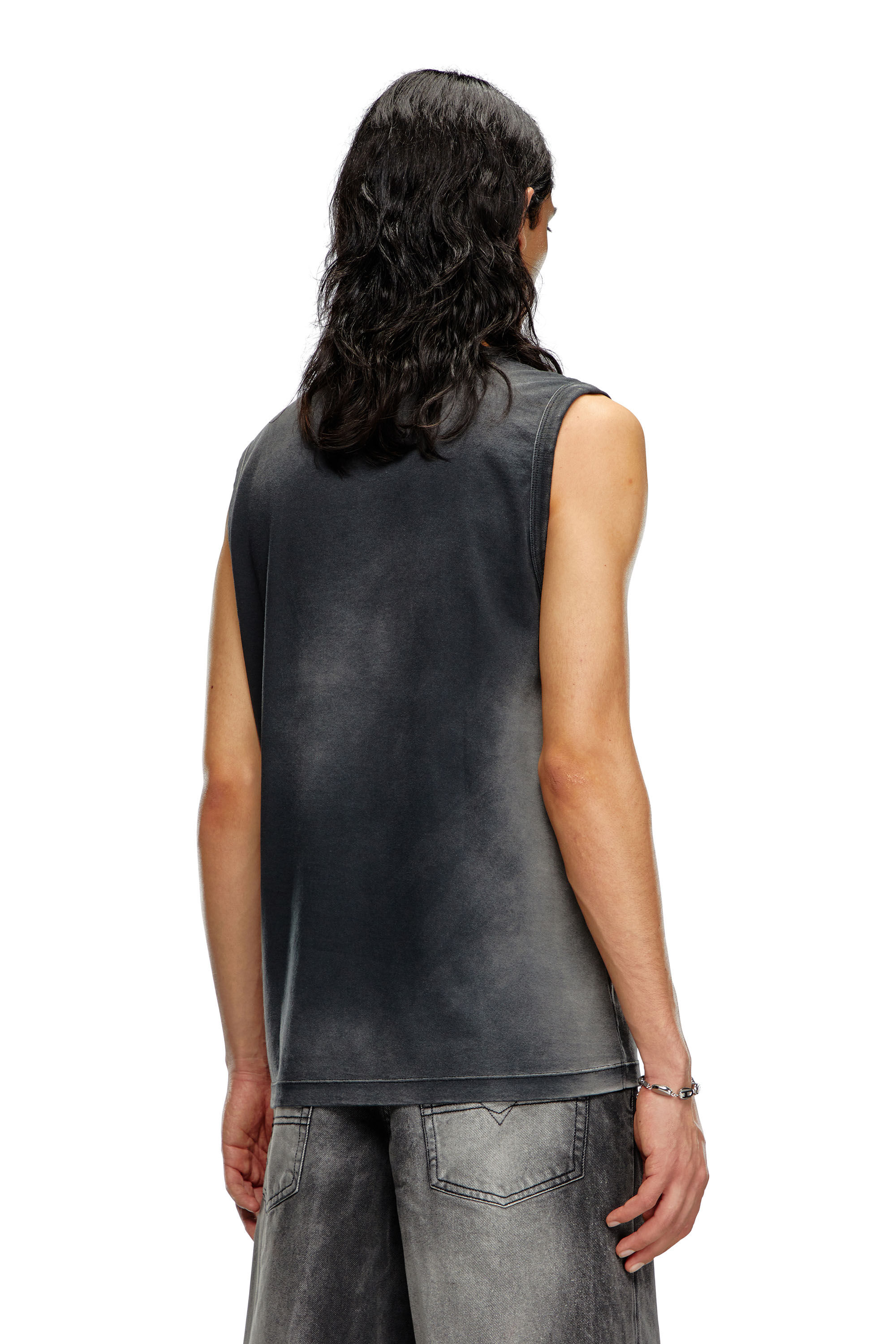 T-BRICO Faded tank top with puffy Oval D｜ブラック｜メンズ｜DIESEL