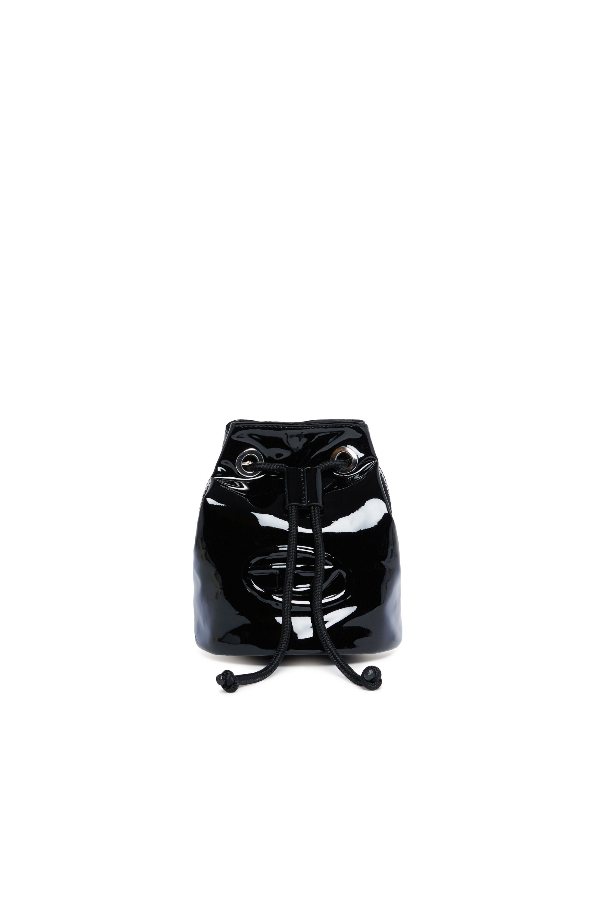Diesel - WELLTYX, Female Shiny bucket bag in coated PU in ブラック - Image 1