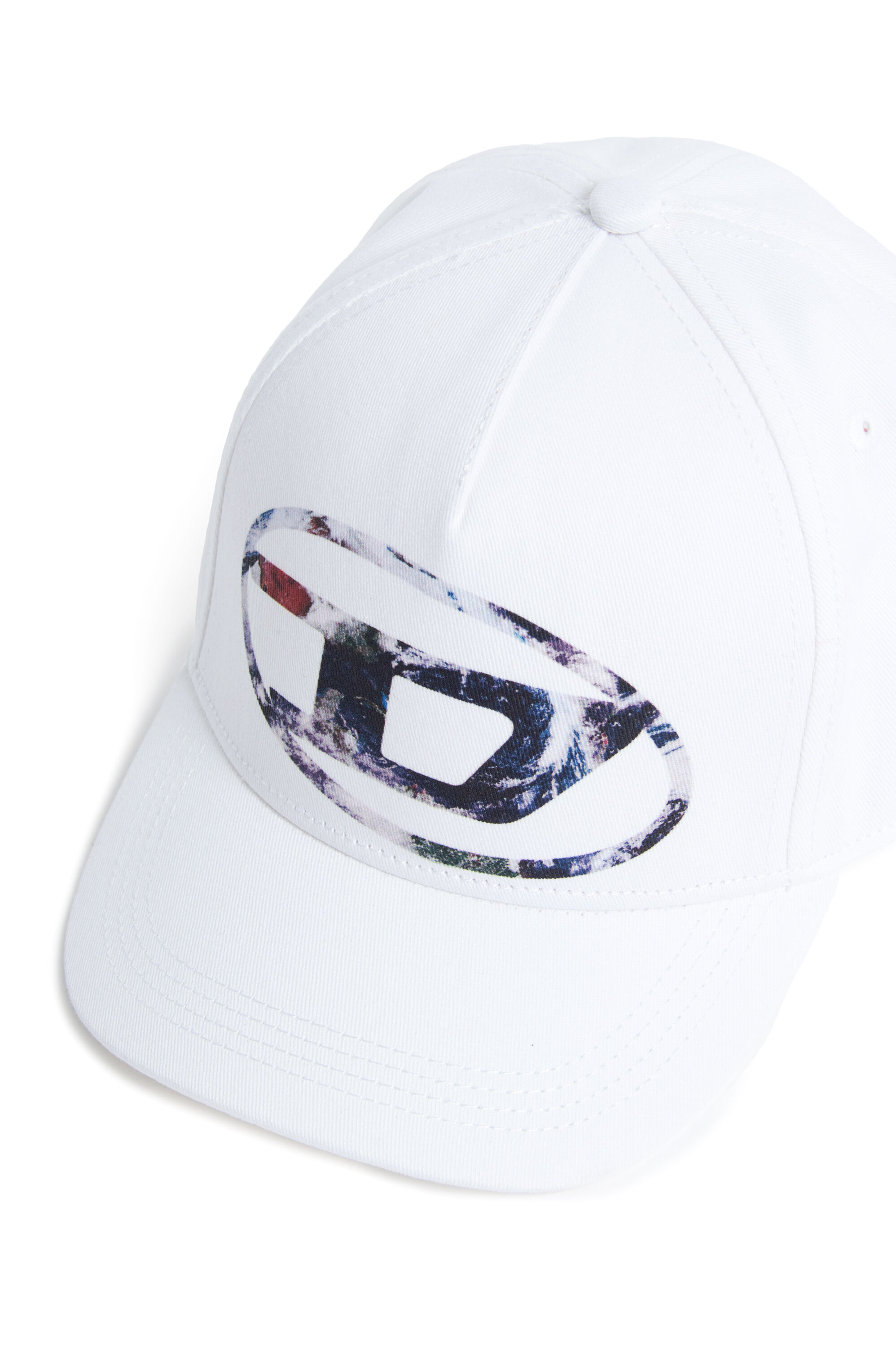 Diesel - FZERIL, Unisex Baseball cap with Earth-print Oval D logo in ホワイト - Image 3