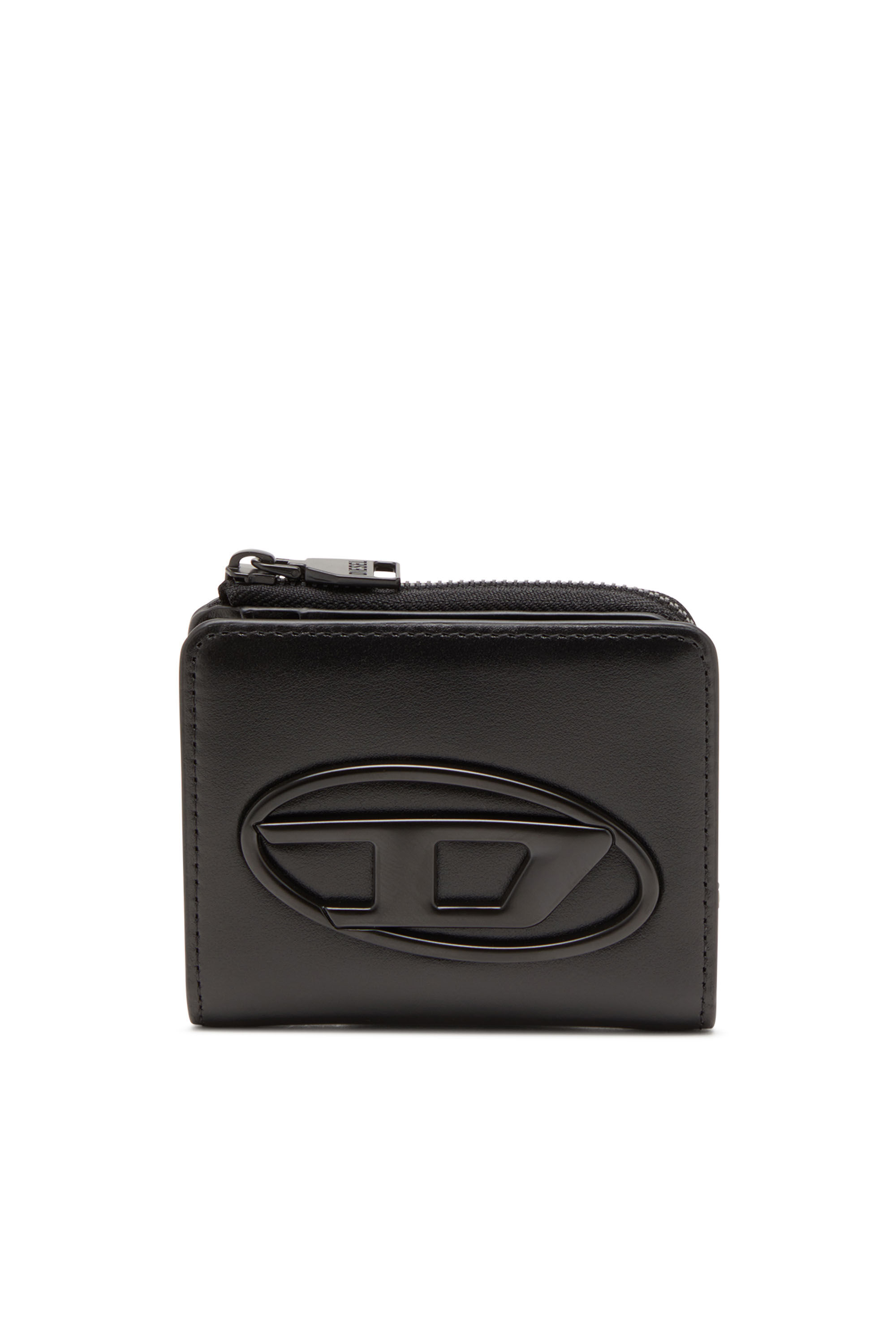 Diesel - HOLI-D CARD HOLDER ZIP L, Unisex Card holder in smooth leather in ブラック - Image 1