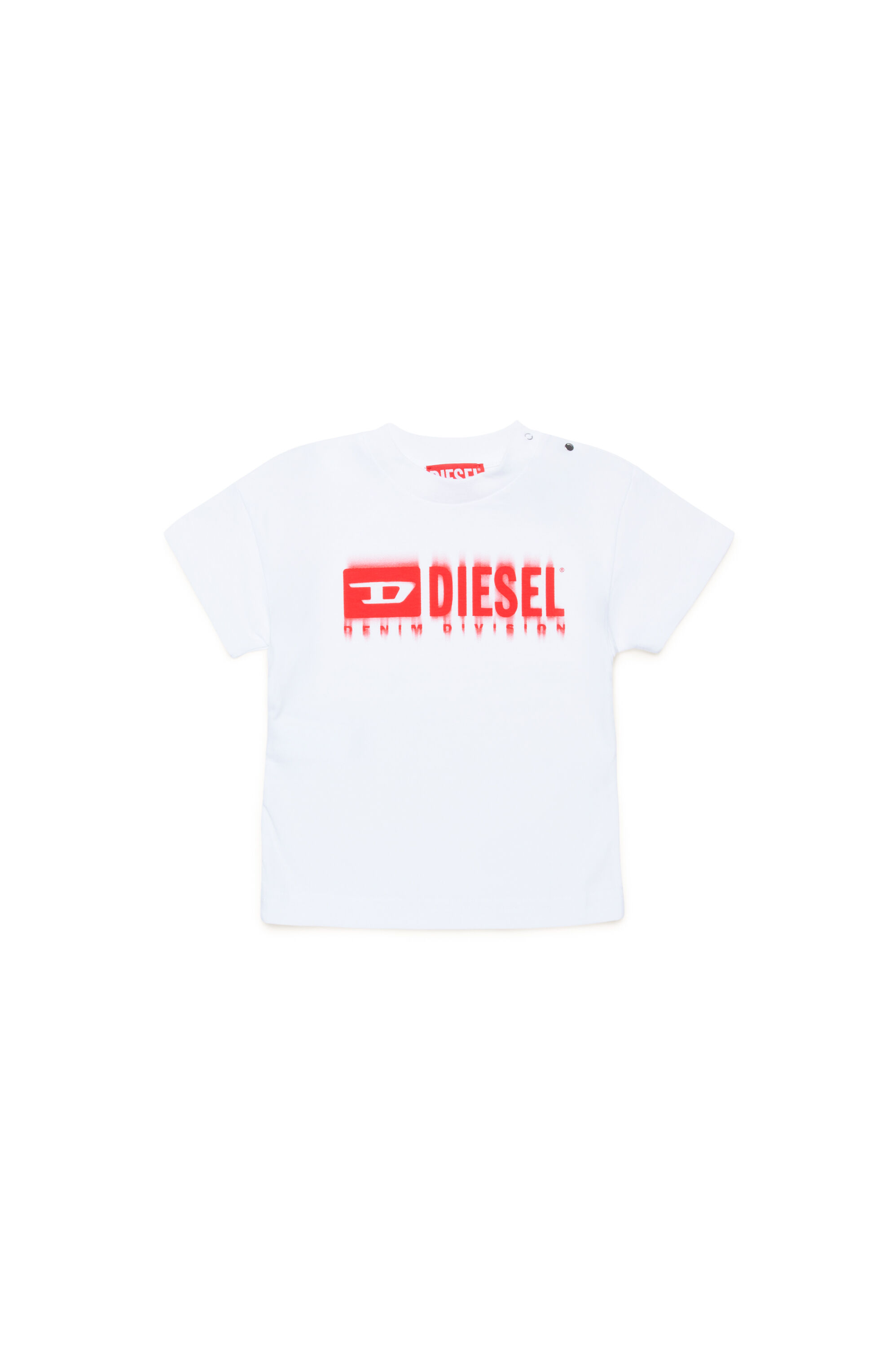 Diesel - TDIEGORL6MAB, Unisex T-shirt with smudged logo in ホワイト - Image 1