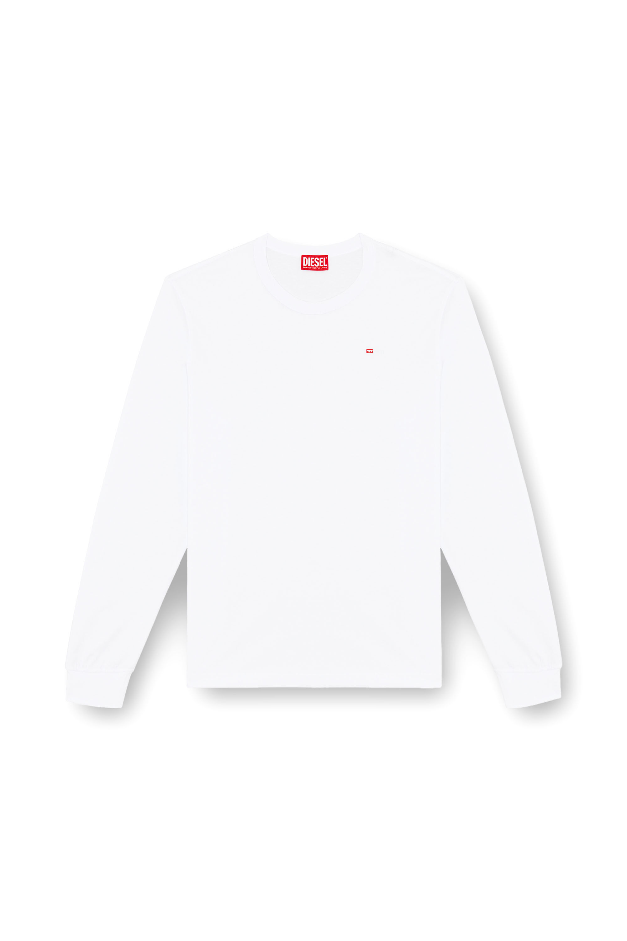 Diesel - T-ADJUST-LS-MICRODIV, Unisex Long-sleeve T-shirt with micro logo in ホワイト - Image 6