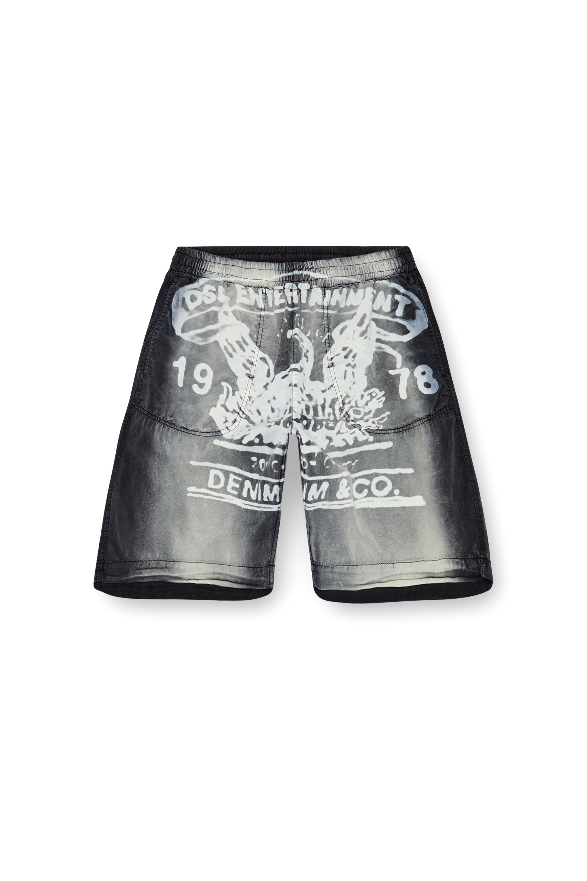 Diesel - P-EEKLO-SHORT, Male Faded shorts with archival print in マルチカラー - Image 2