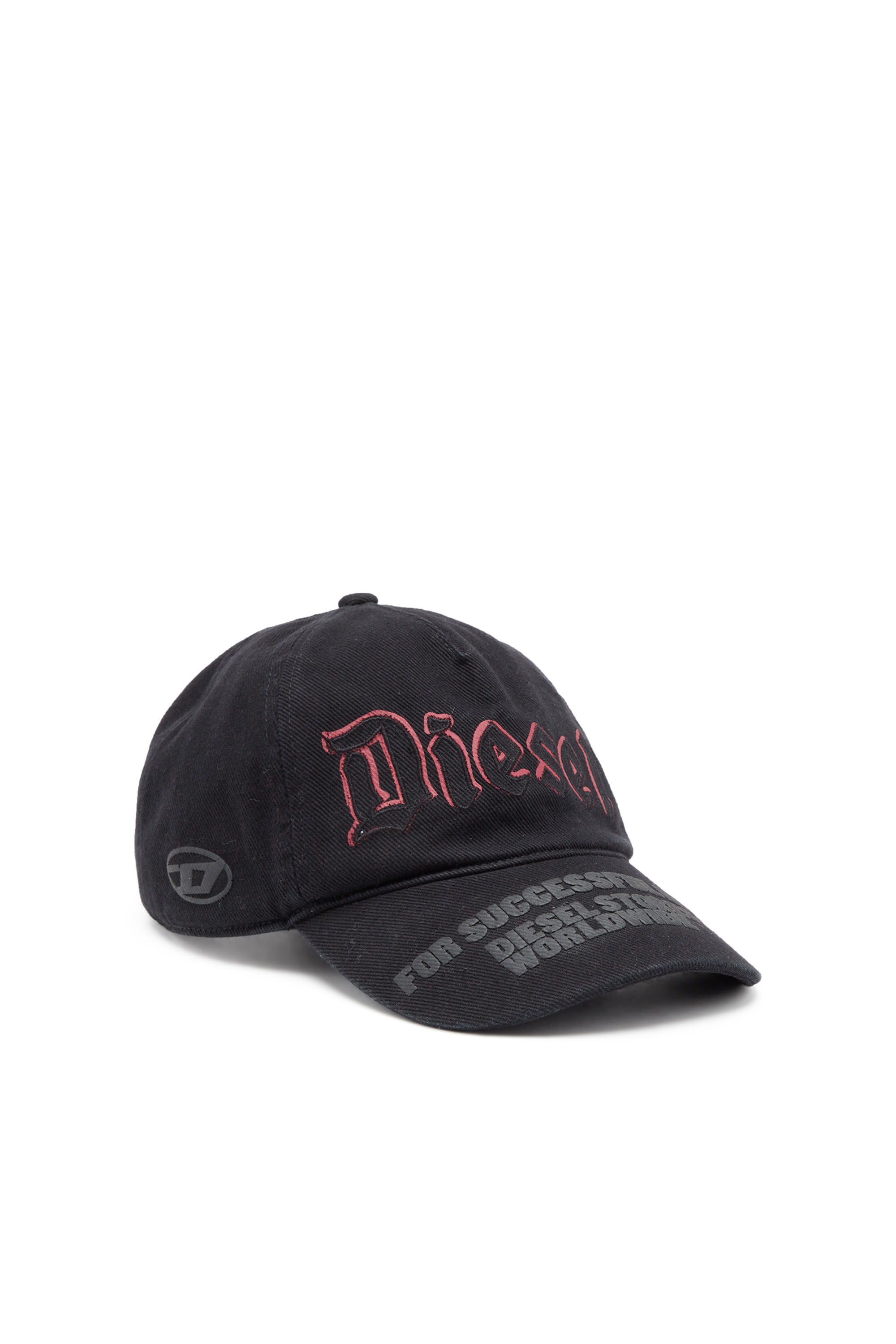 Diesel - C-HOLM, Male Overdyed baseball cap with logos in ブラック - Image 1