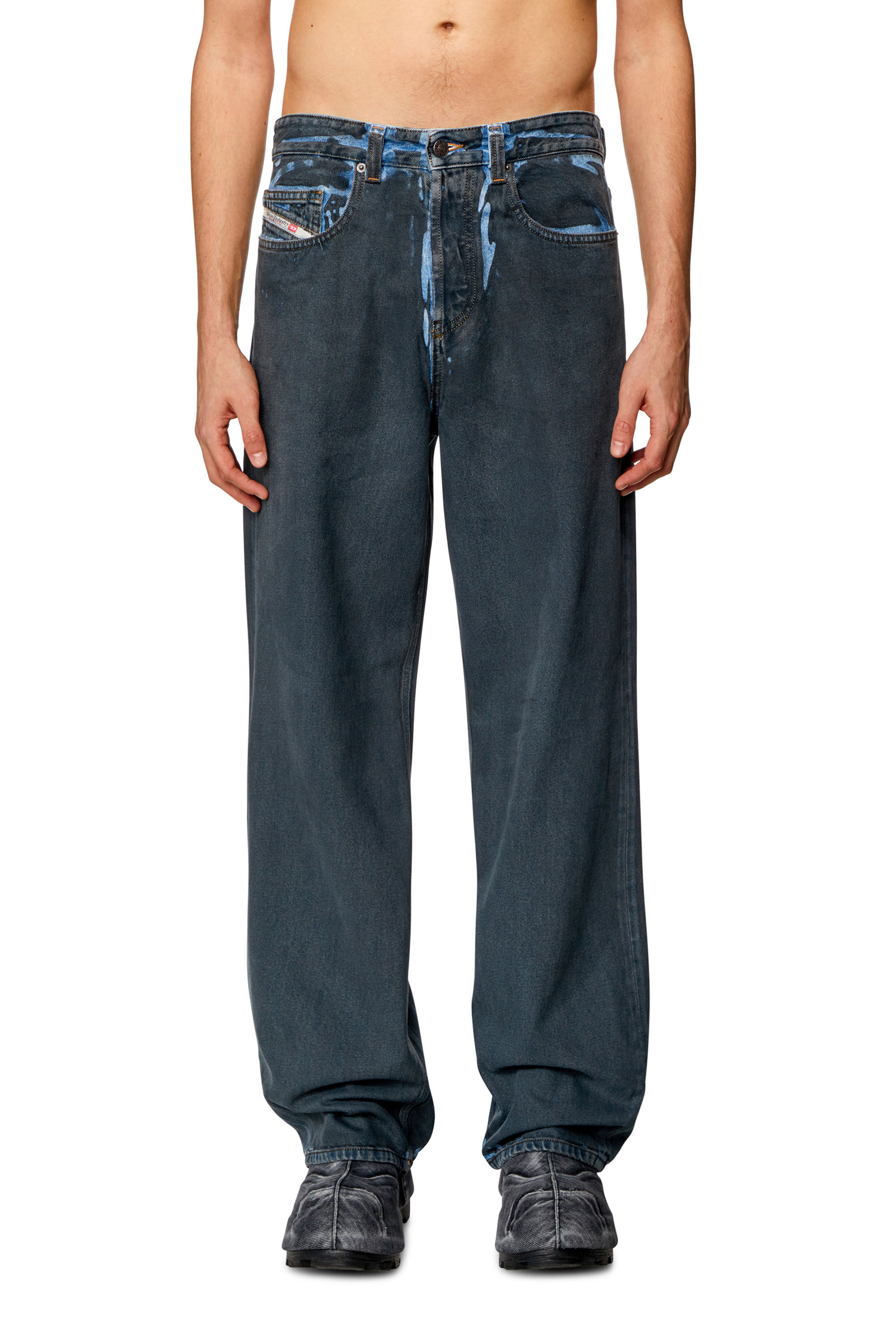 Diesel - Male Straight Jeans 2001 D-Macro 09I47, ブラック/ダークグレー - Image 3