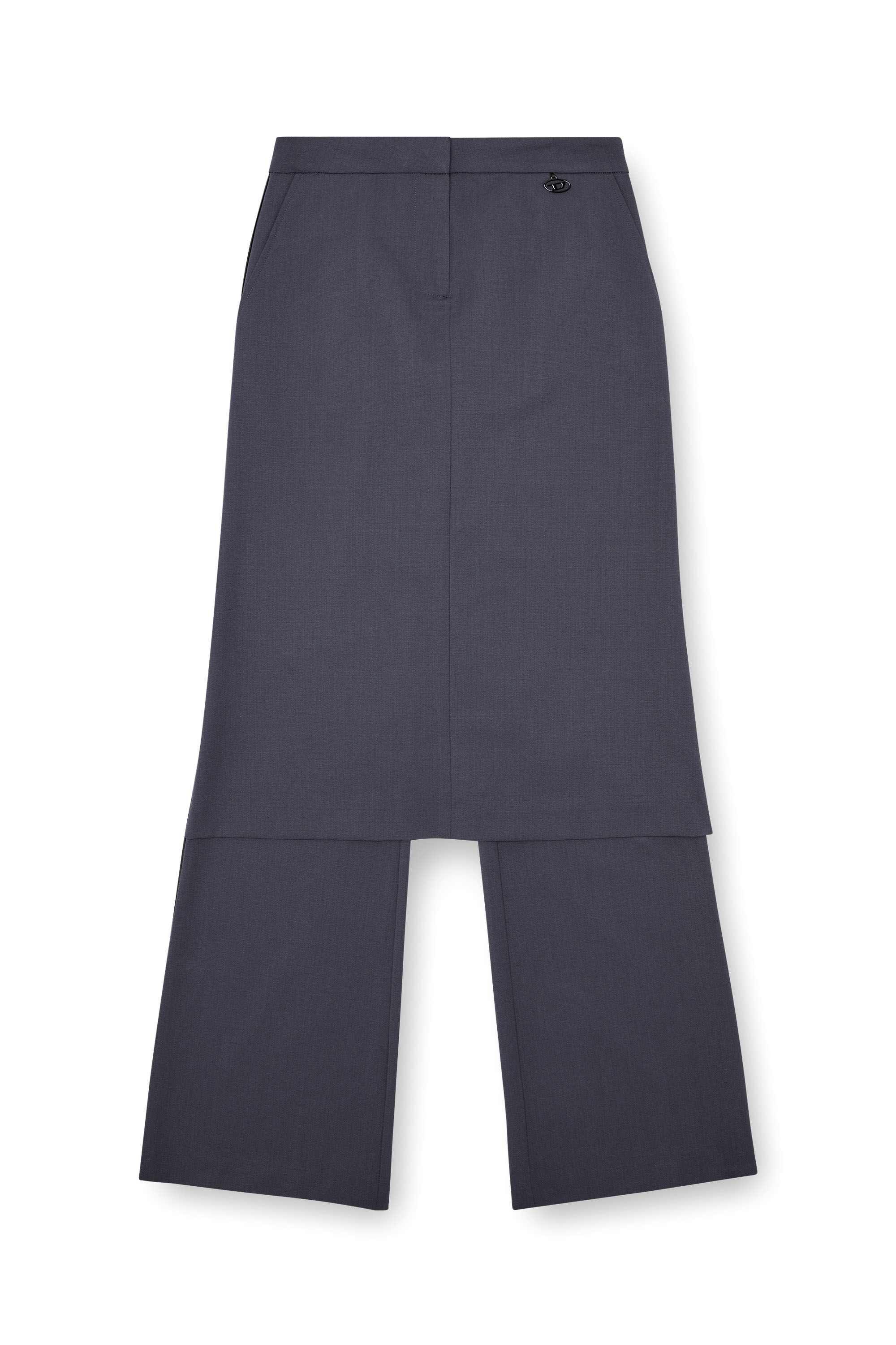Diesel - P-EARL, Female Hybrid skirt-pants in wool blend in グレー - Image 2