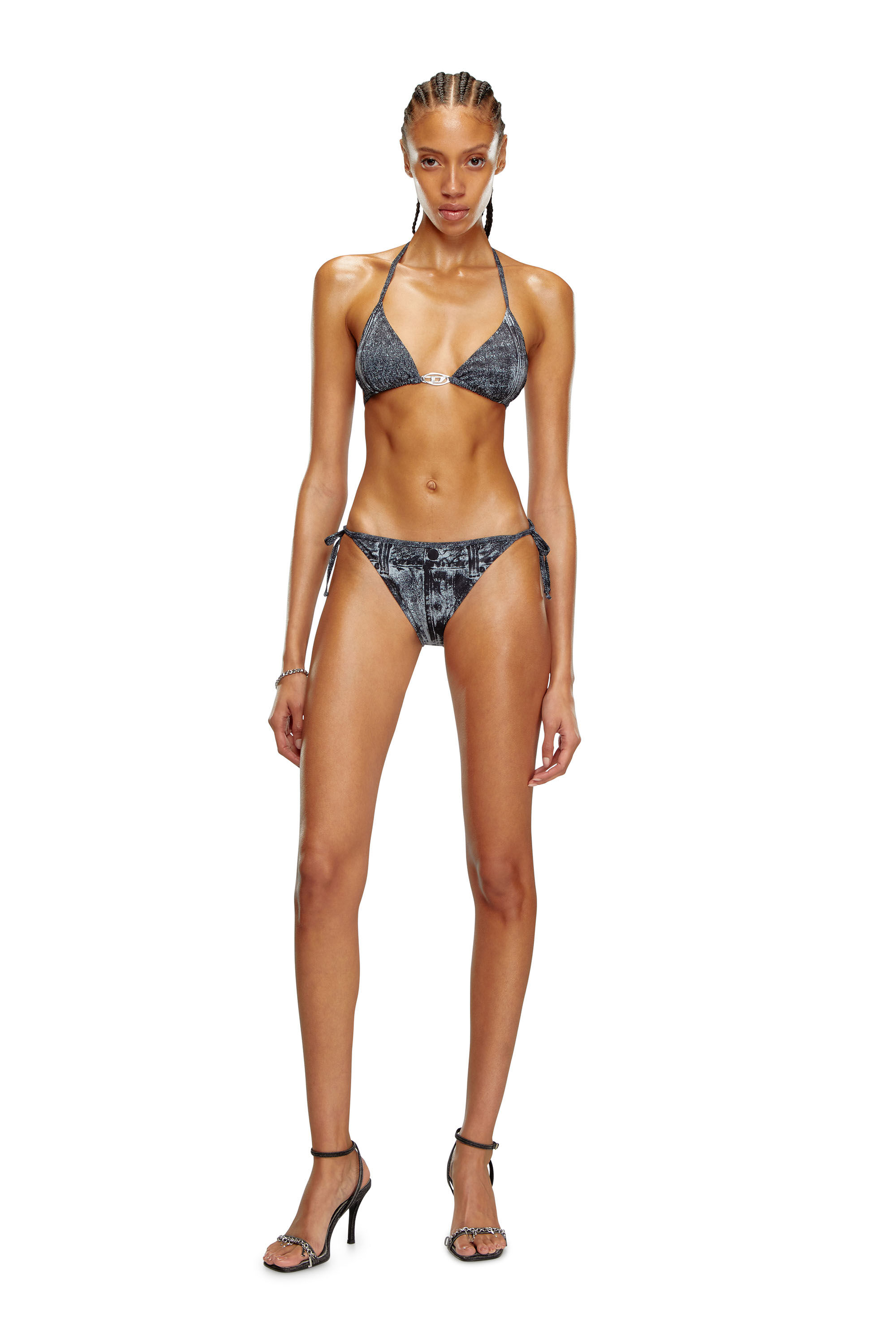 Diesel - BFB-SEES-T, Female Bikini top with denim print in ブラック - Image 3