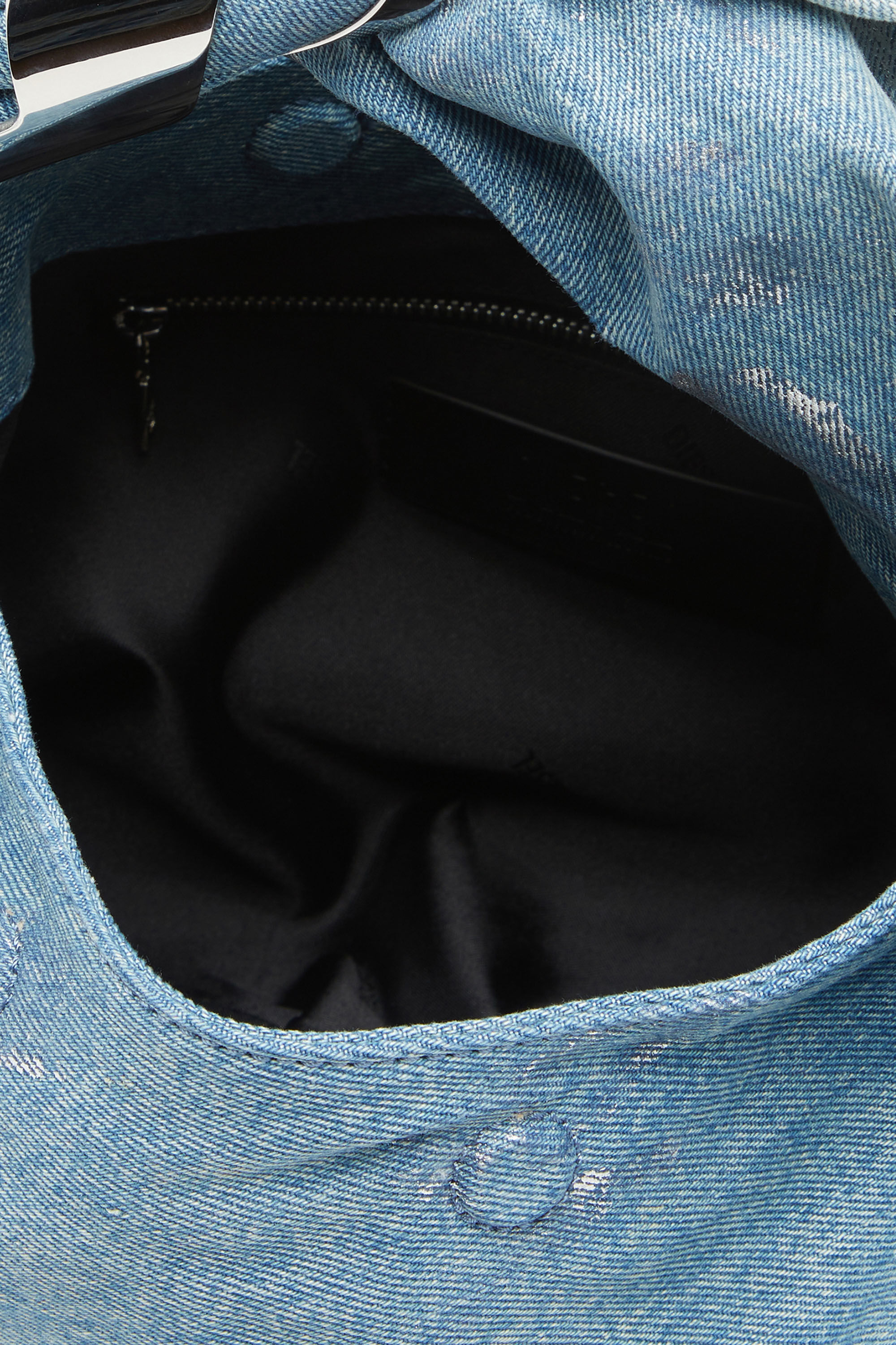 Diesel - GRAB-D HOBO M, Female Grab-D M-Hobo bag in reflective solarised denim in ブルー - Image 5