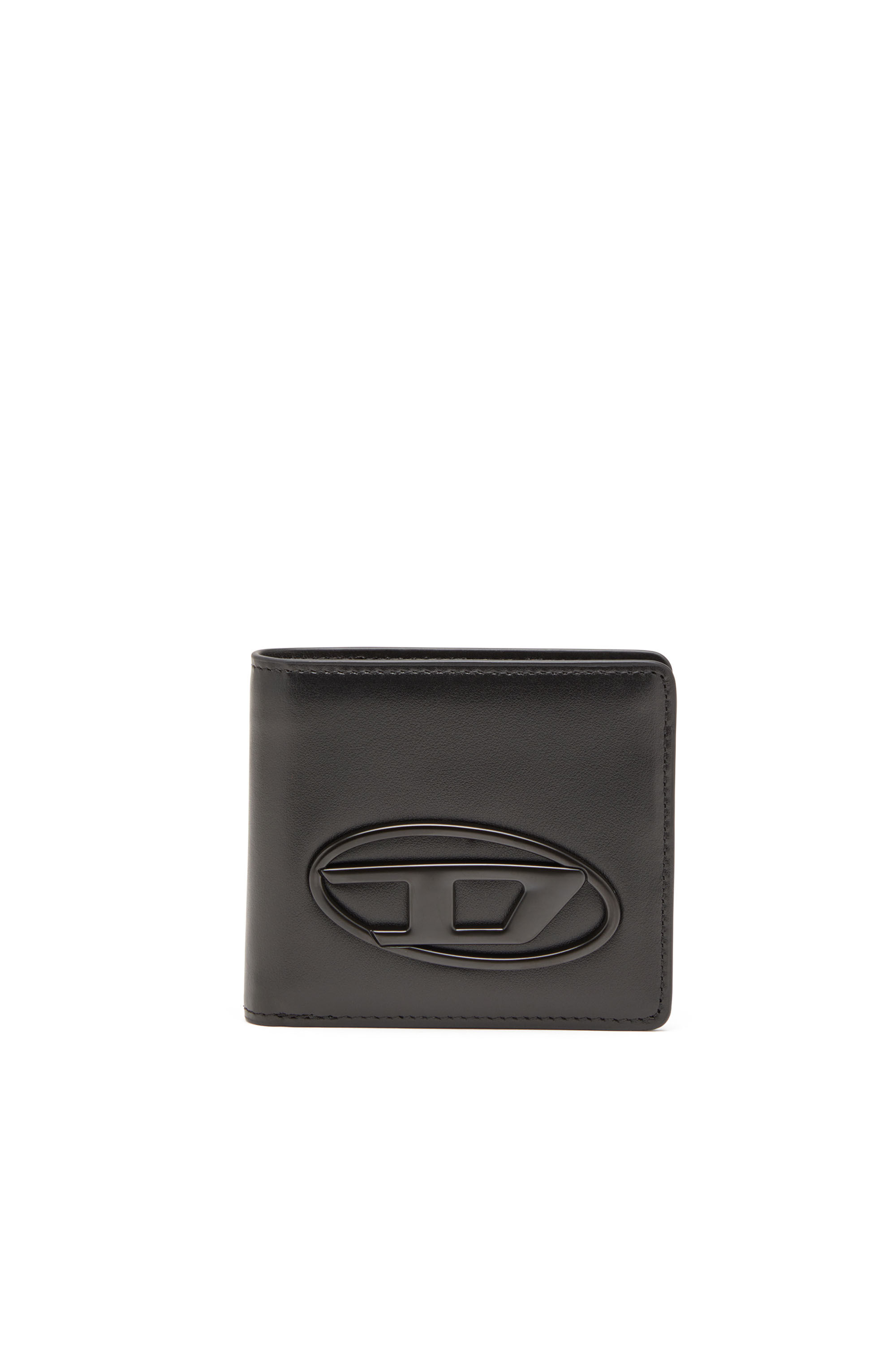 Diesel - HOLI-D BI FOLD COIN S 3D, Unisex Bi-fold wallet in bonded neoprene in ブラック - Image 1