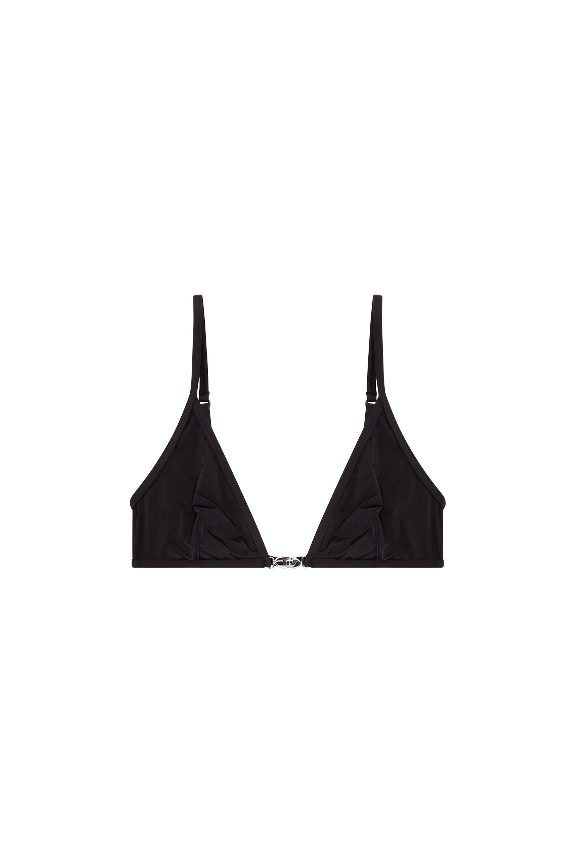Diesel - UFSB-OVAL-D-TRIANGLE-BRA, Female Triangle bra with Oval D plaque in ブラック - Image 2