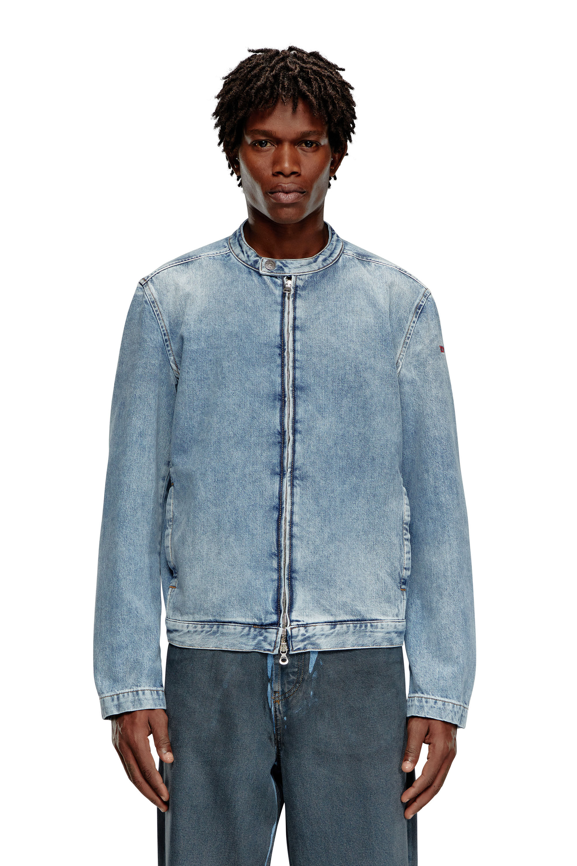 D-GLORY Zipped jacket in denim｜ブルー｜メンズ｜DIESEL