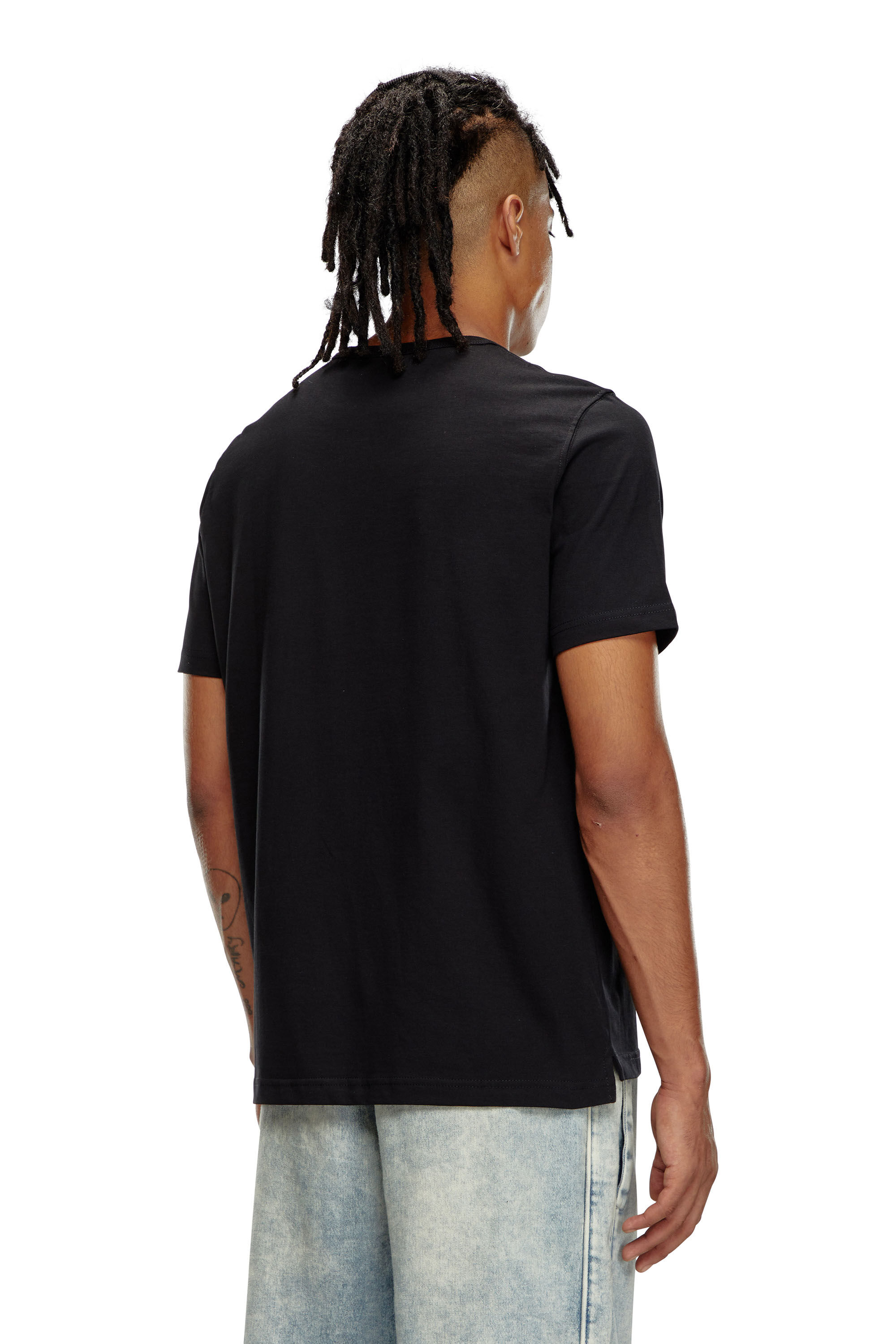 Diesel - T-ADJUST-OD, Male's T-shirt with injection moulded logo in ブラック - 4