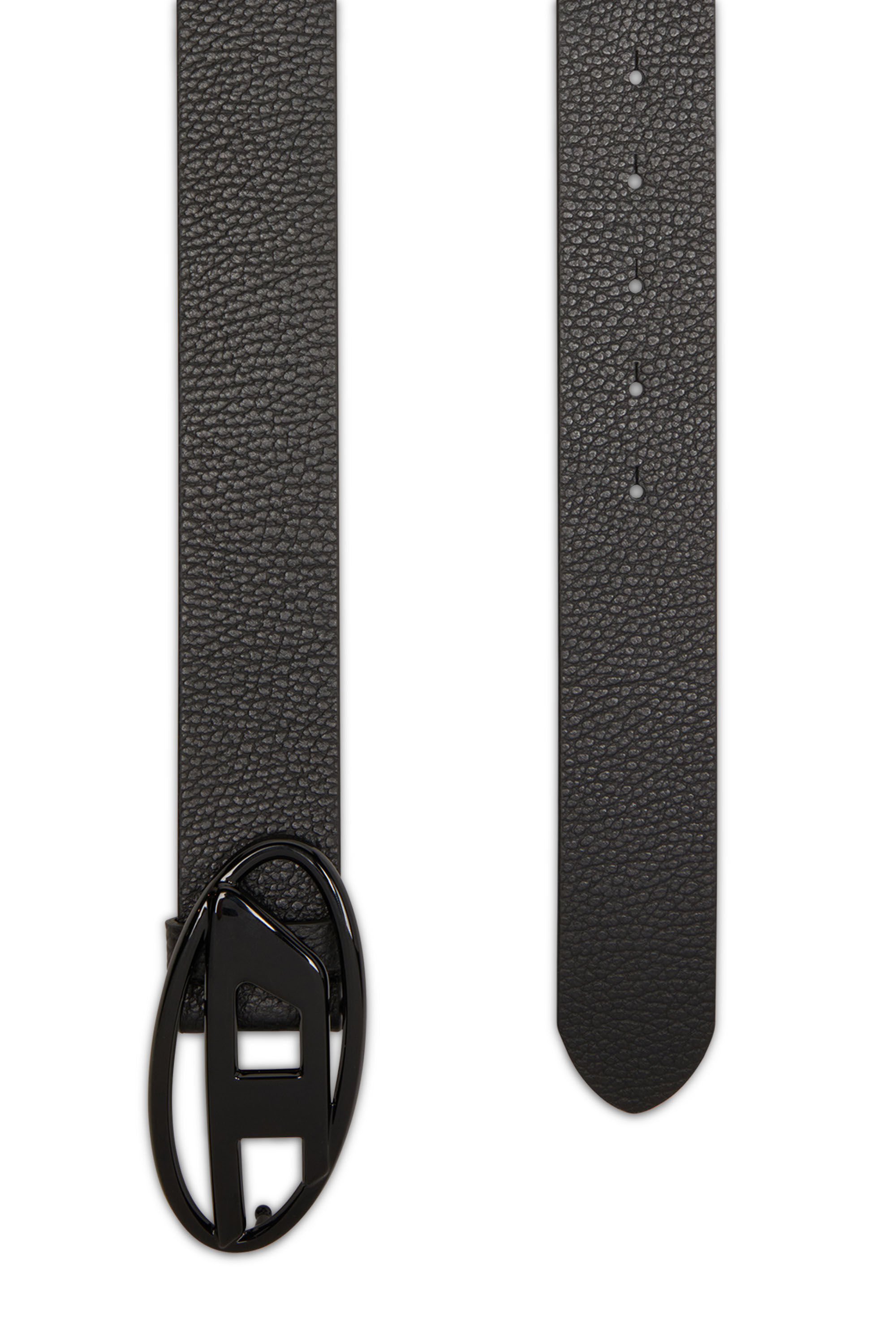 Diesel - B-1DR, Unisex Leather belt with matte buckle in ブラック - Image 2