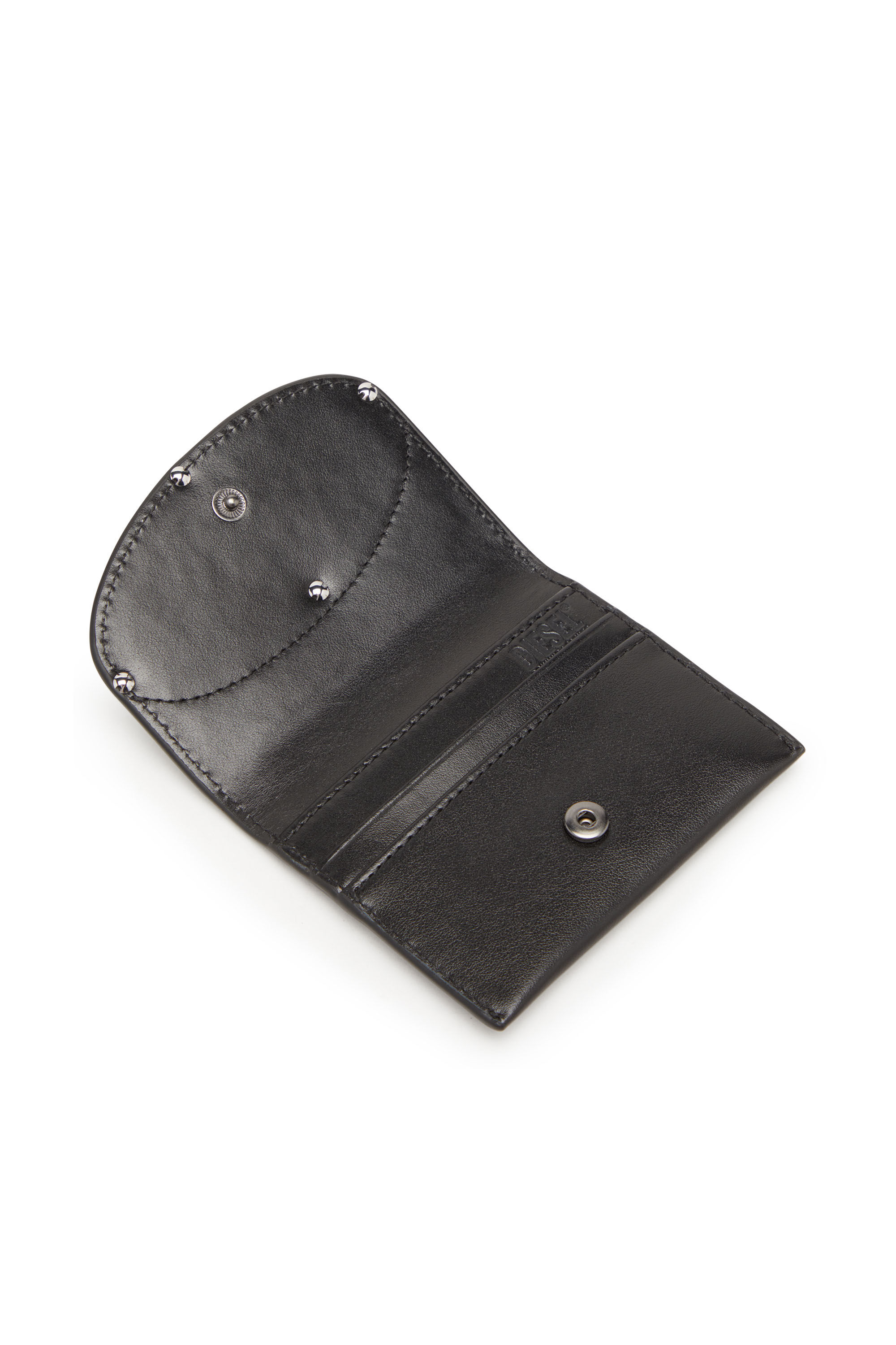 Diesel - HOLI-D CARD HOLDER S, Unisex Bi-fold card holder in smooth leather in ブラック - Image 3