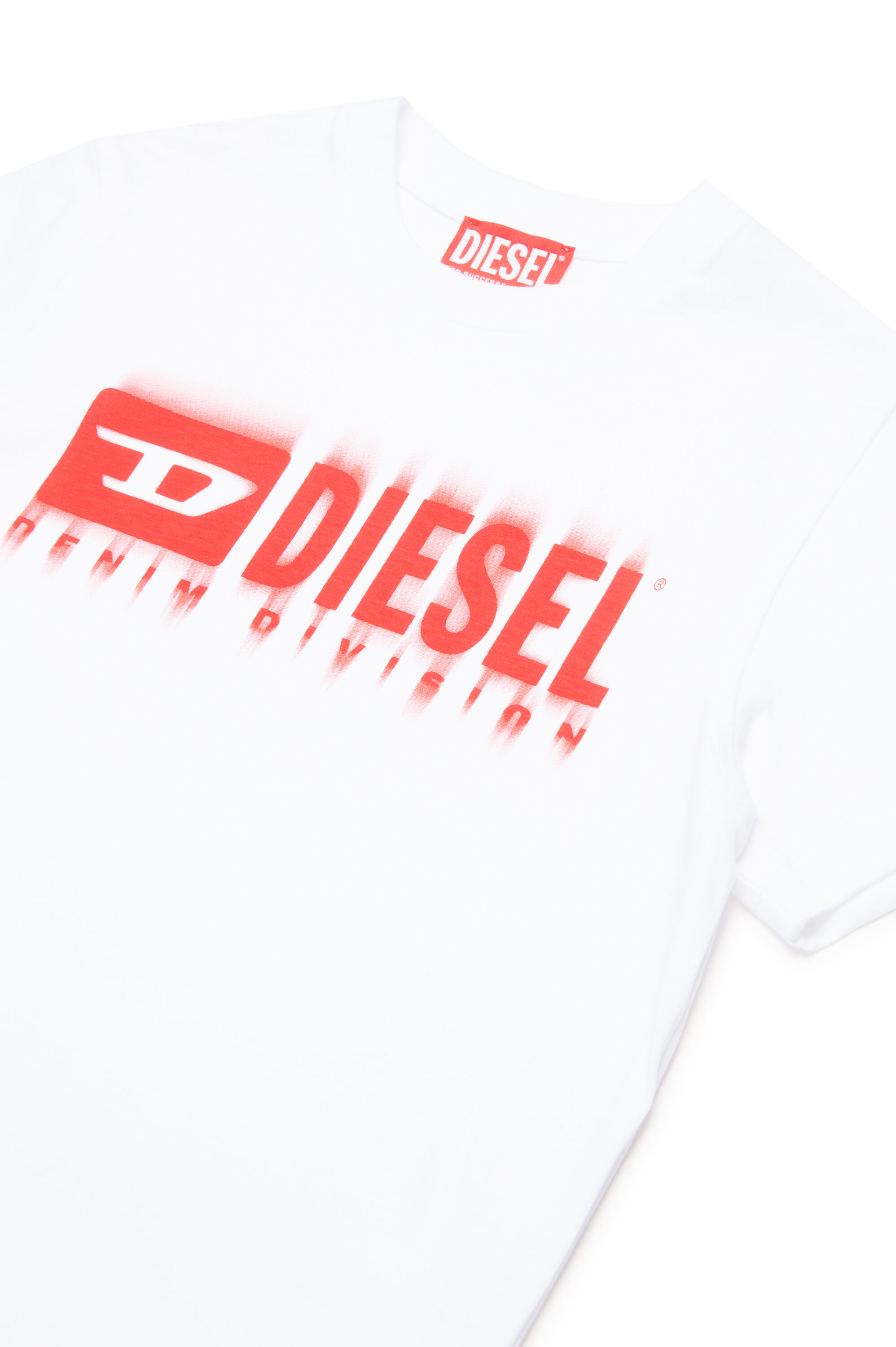 Diesel - TDIEGORL6, Male T-shirt with smudged logo in ホワイト - Image 3