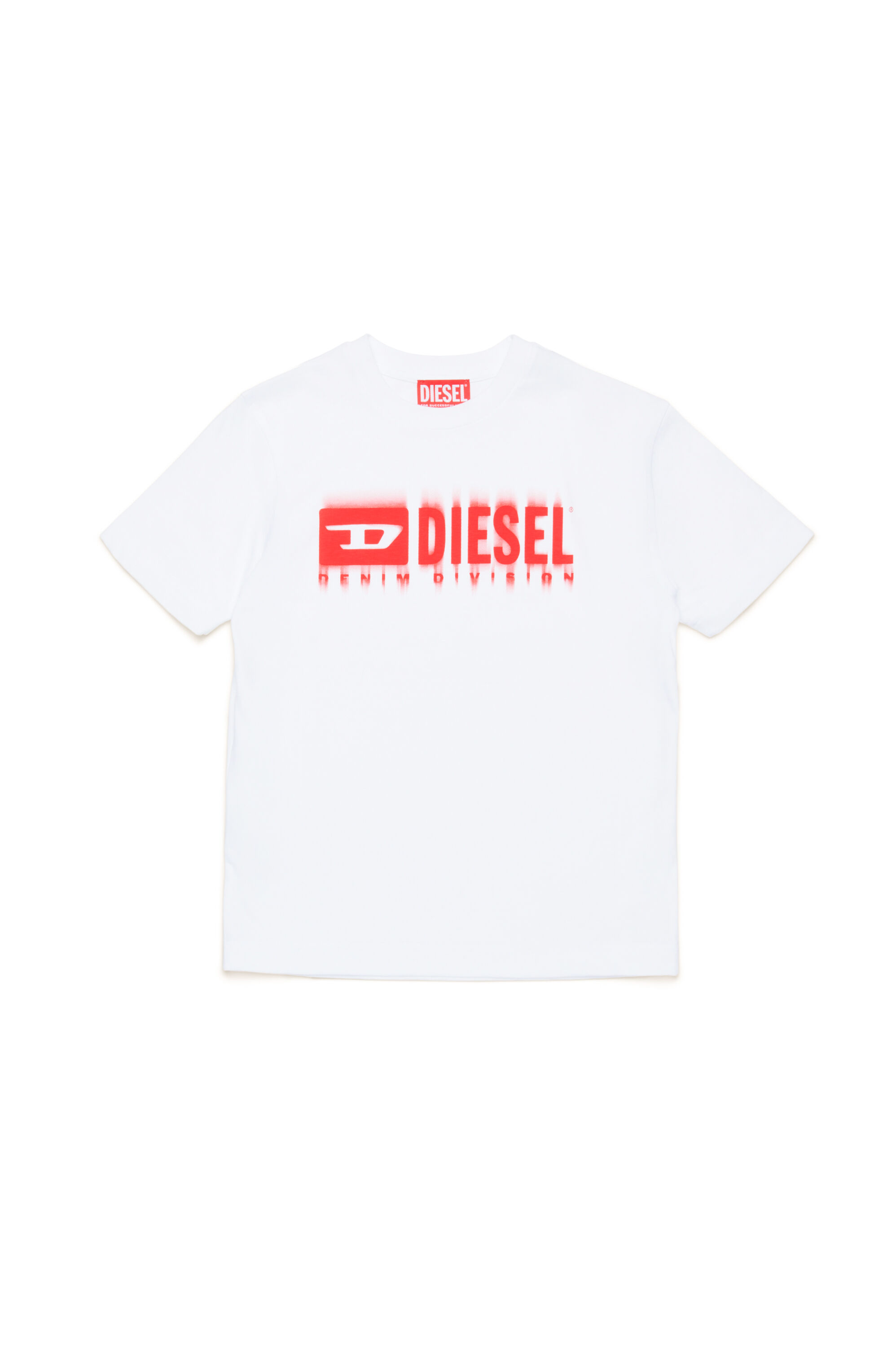 Diesel - TDIEGORL6, Male T-shirt with smudged logo in ホワイト - Image 1