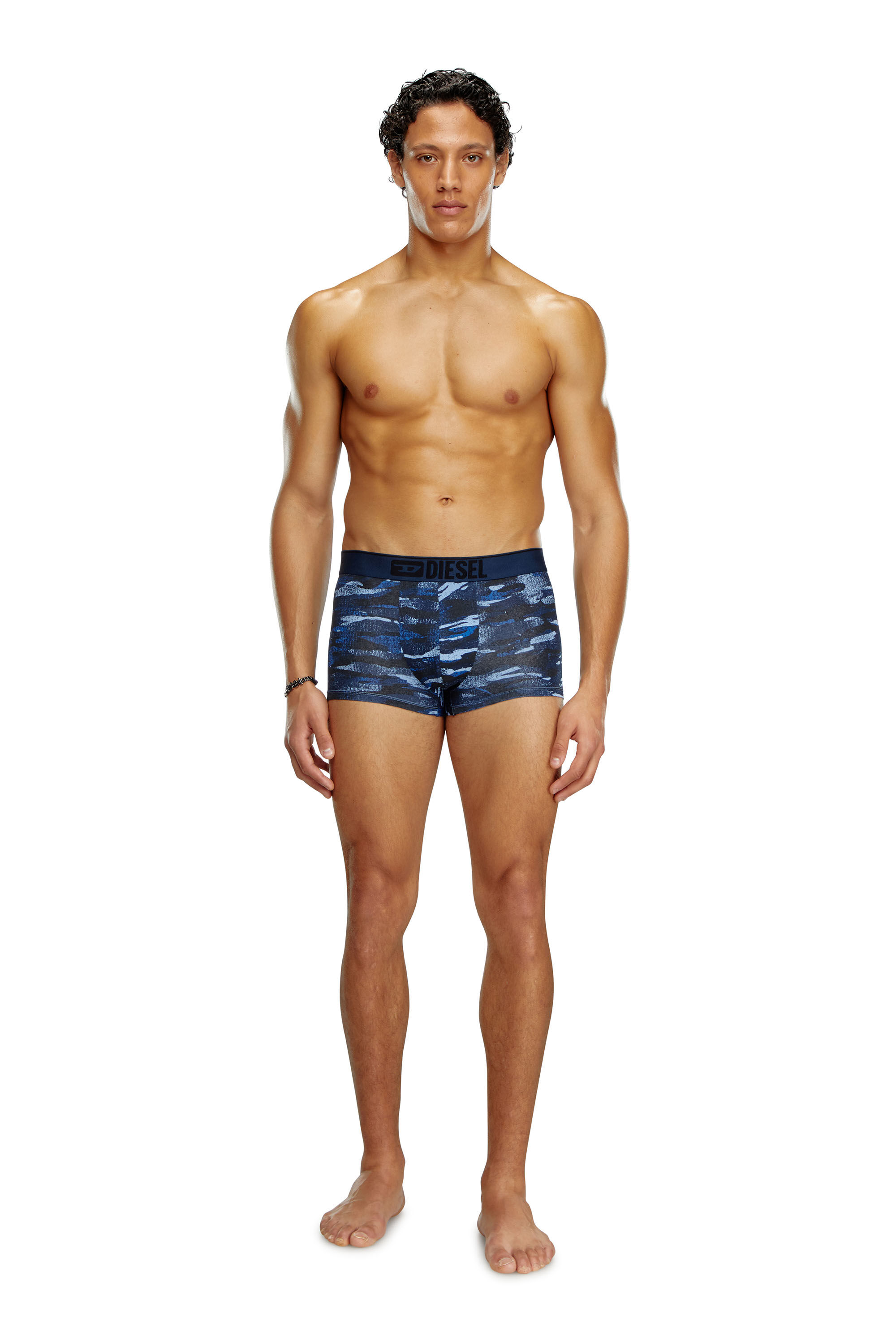 Diesel - UMBX-DAMIEN, Male Boxer briefs with camo print in ブルー - Image 1