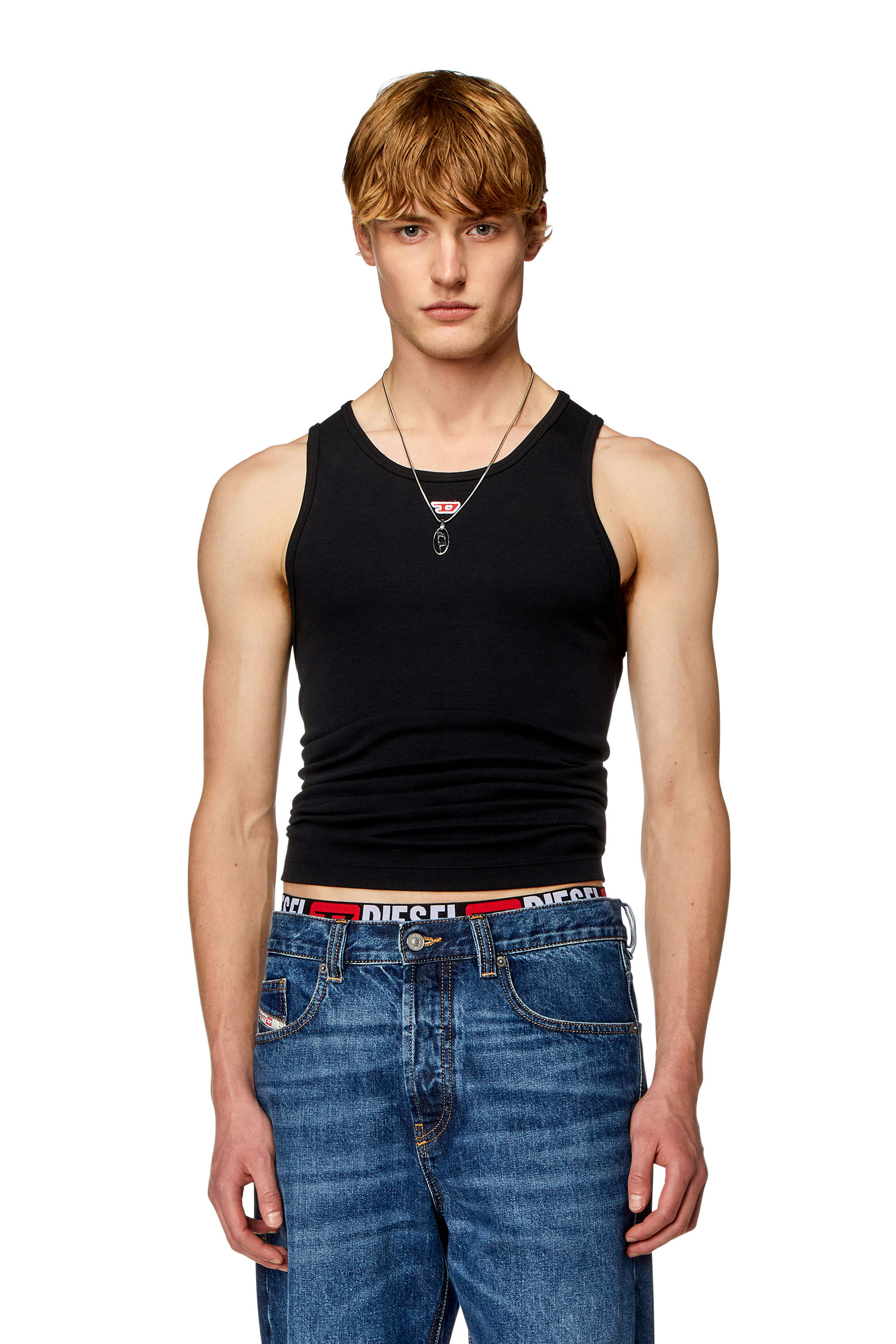 Diesel - T-LIFTY-D, Male Tank top with mini D logo patch in ブラック - Image 3
