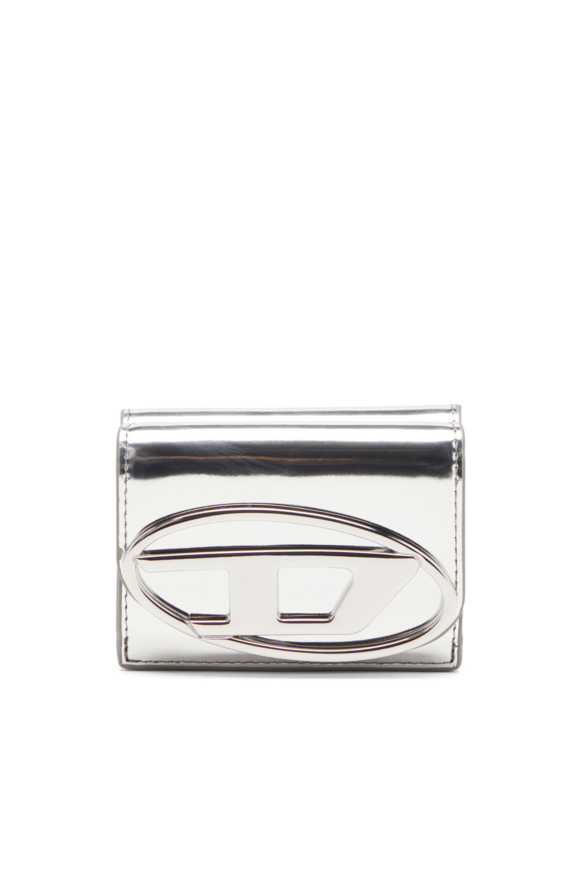 Diesel - 1DR TRI FOLD COIN XS II, Female Tri-fold wallet in mirrored leather in シルバー - Image 1