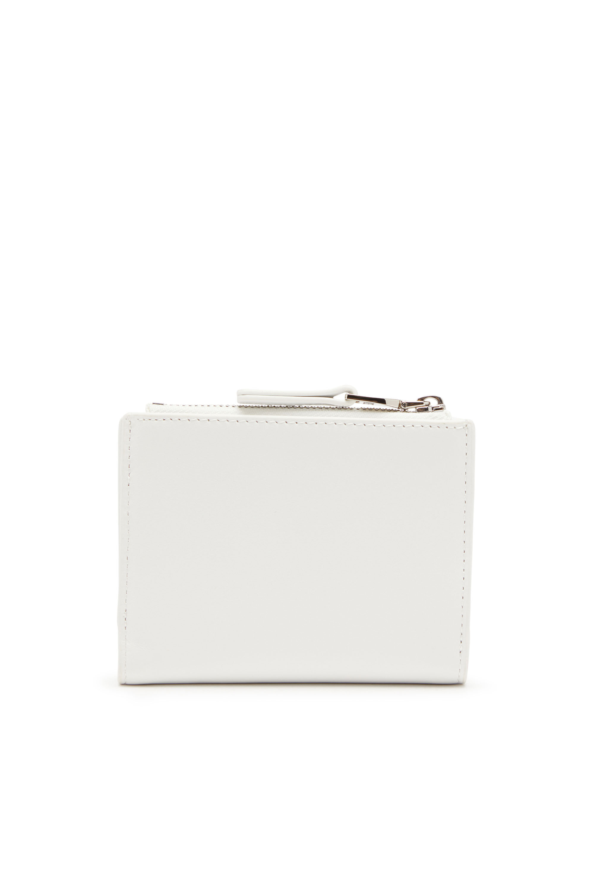 Diesel - 1DR BI-FOLD ZIP II, Female Small leather wallet with logo plaque in ホワイト - Image 2