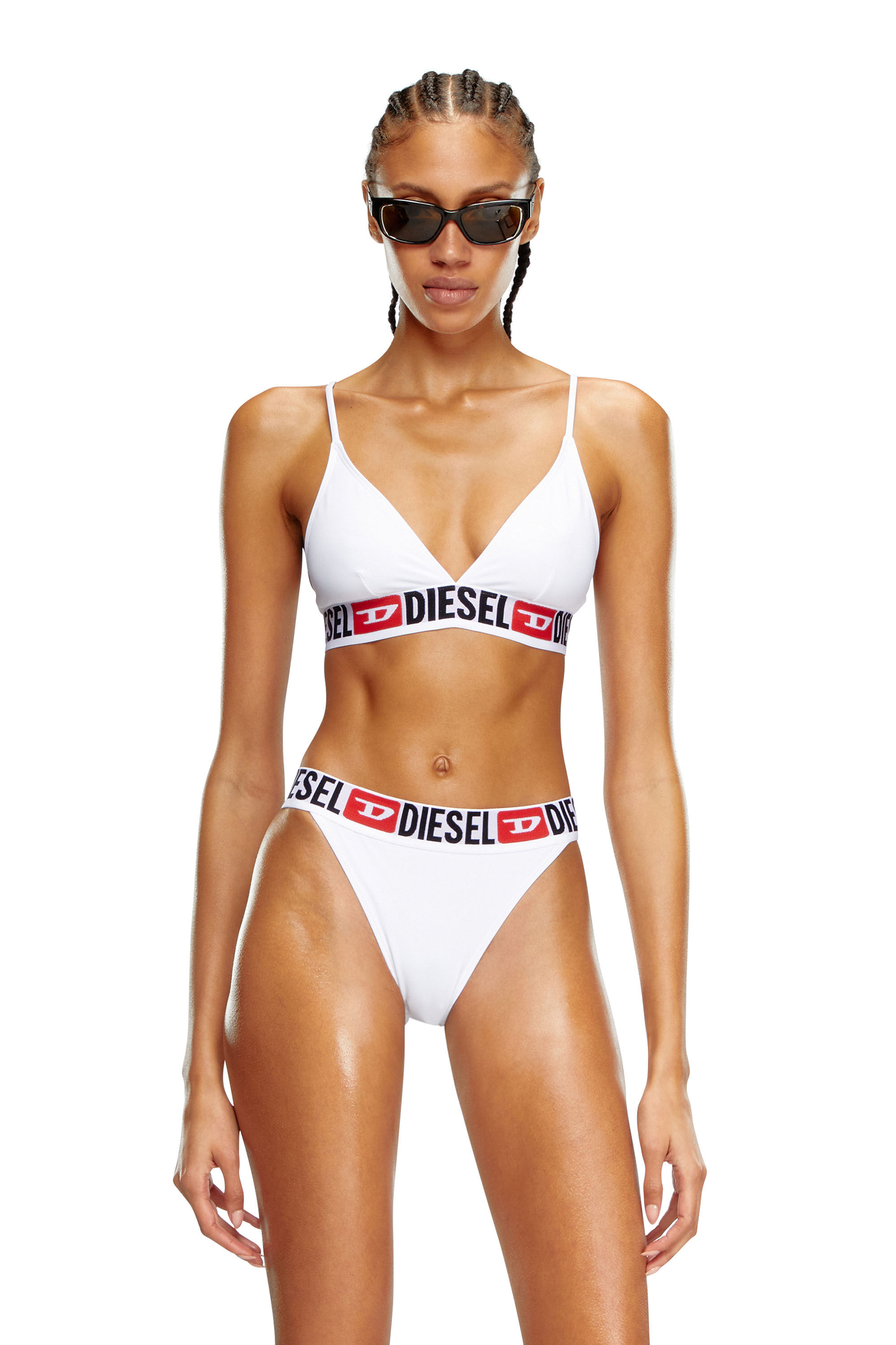 Diesel - BFB-BRA-EL, Female Bikini top with wide logo band in ホワイト - Image 1