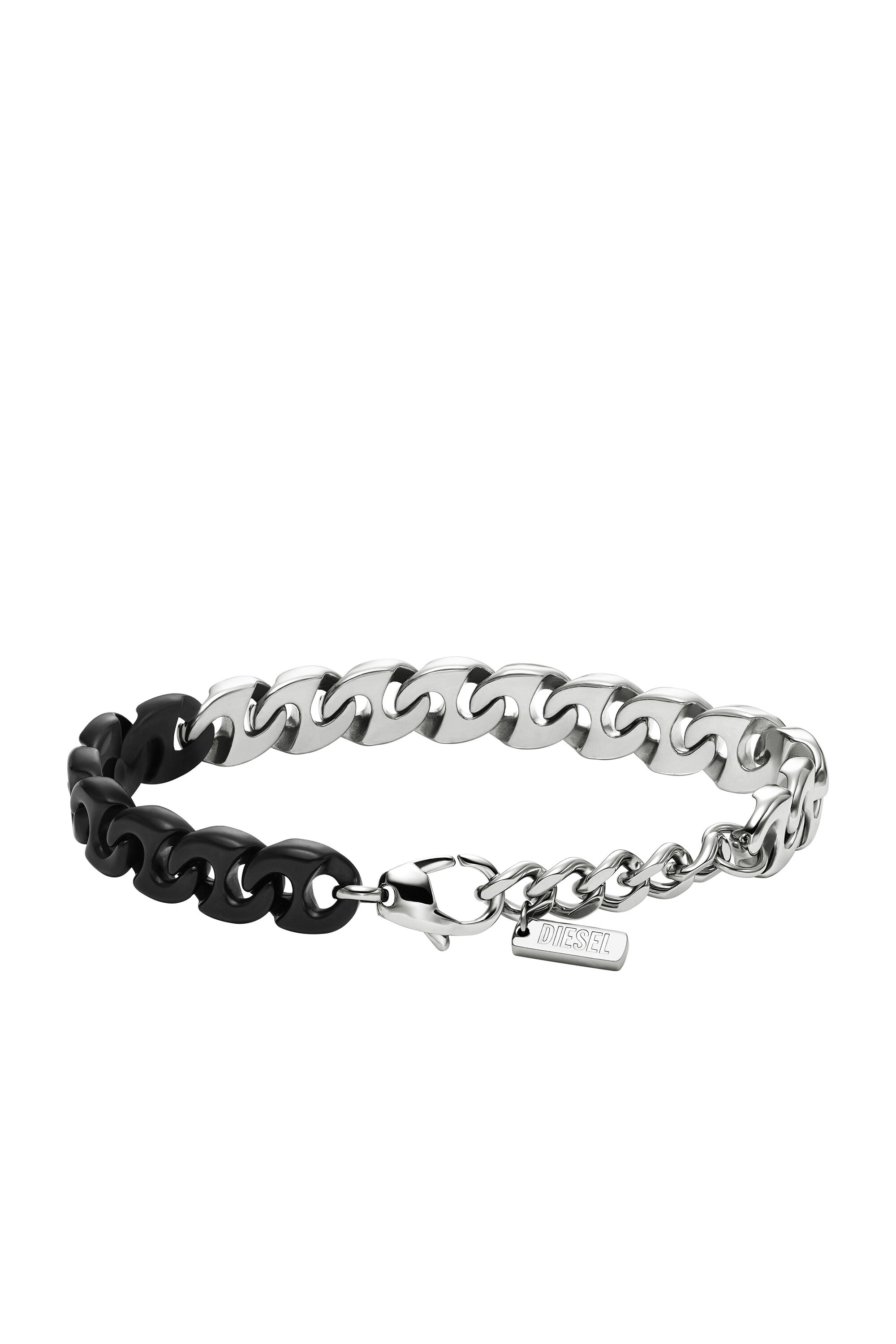 Diesel - DX1529931, Unisex's Two-Tone Stainless Steel Chain Bracelet in シルバー/ブラック - 2