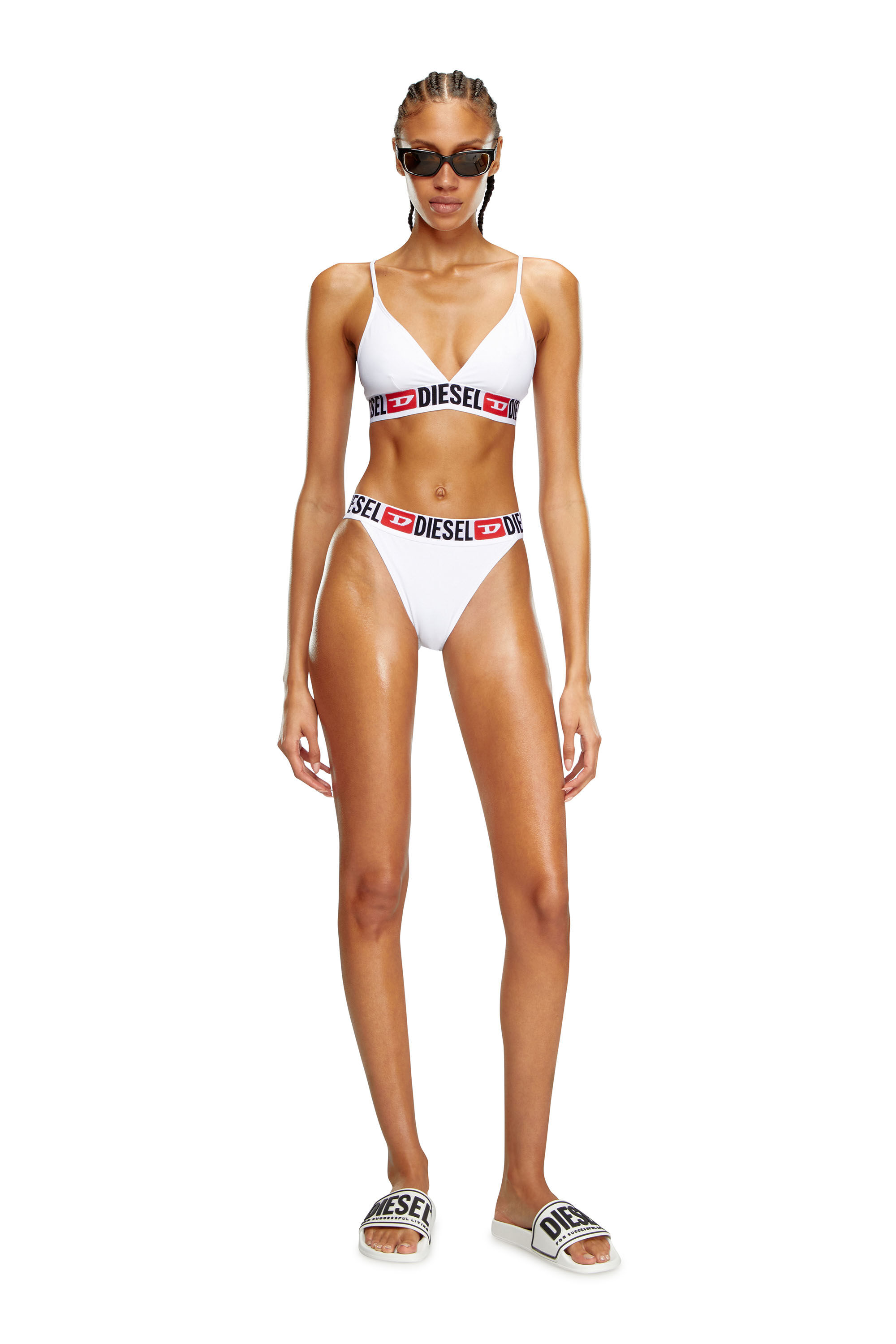 Diesel - BFB-BRA-EL, Female Bikini top with wide logo band in ホワイト - Image 3