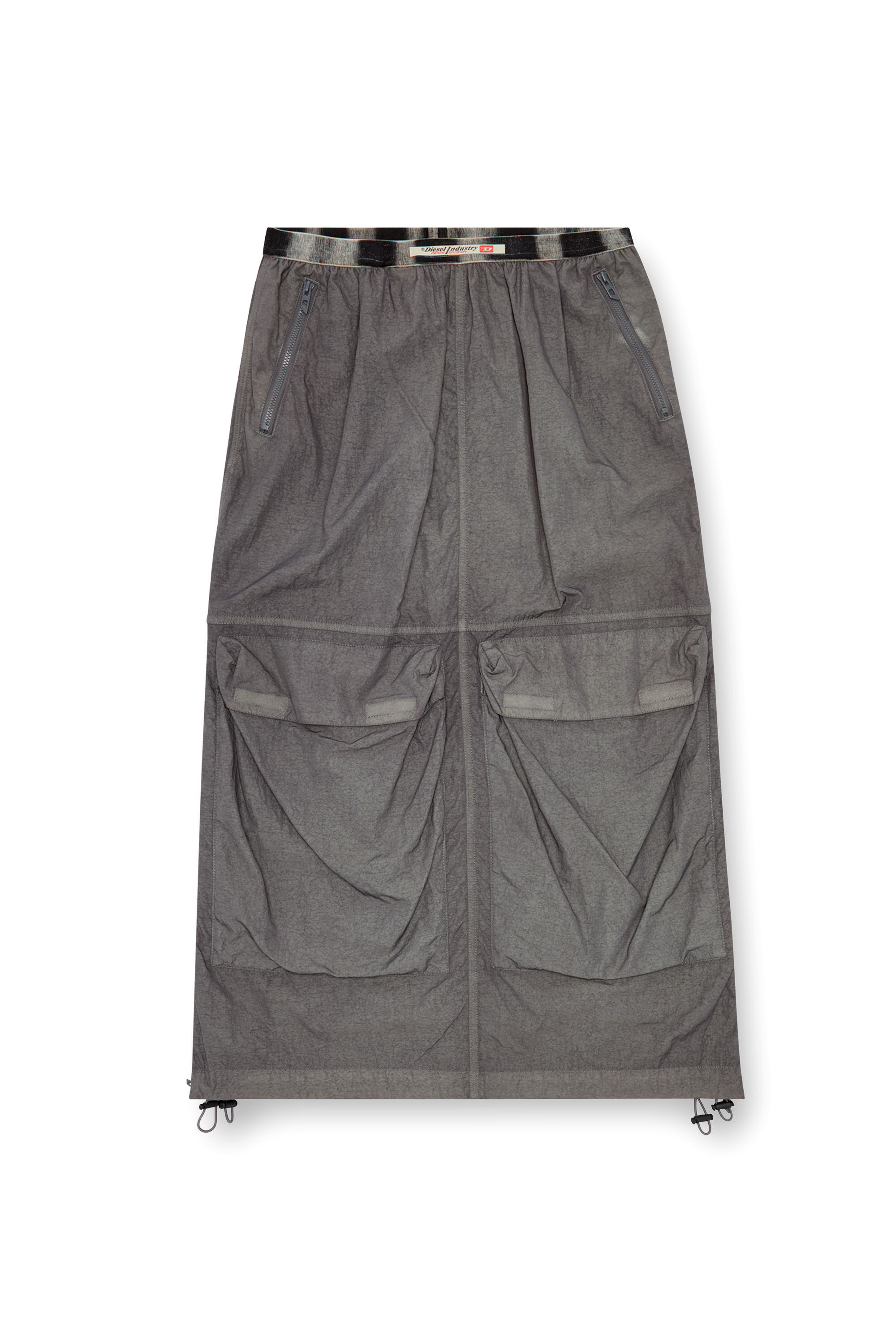 Diesel - O-ASIS, Female Cargo midi skirt in recycled nylon in グレー - Image 2