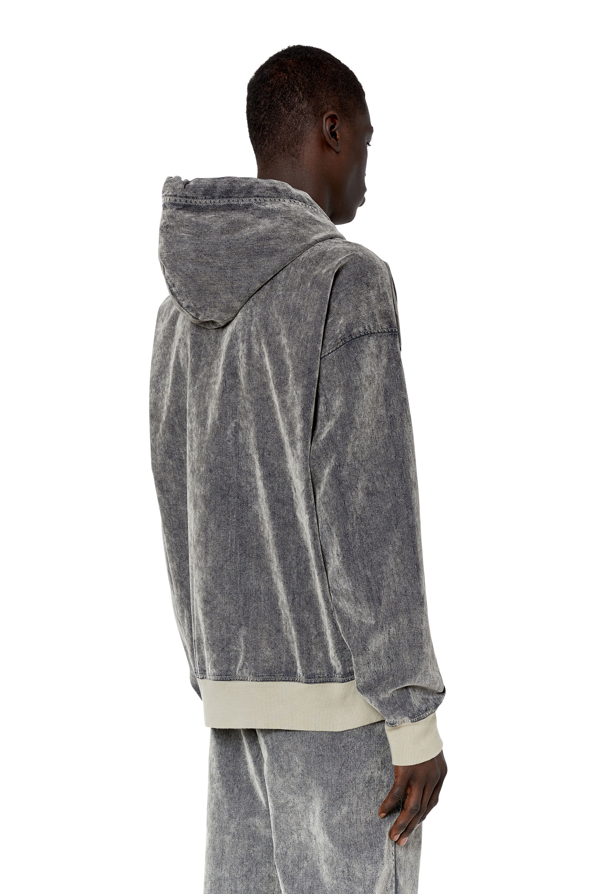 D-UM-RIB TRACK DENIM HOODIE（MEN）: トラックデニムフーディー