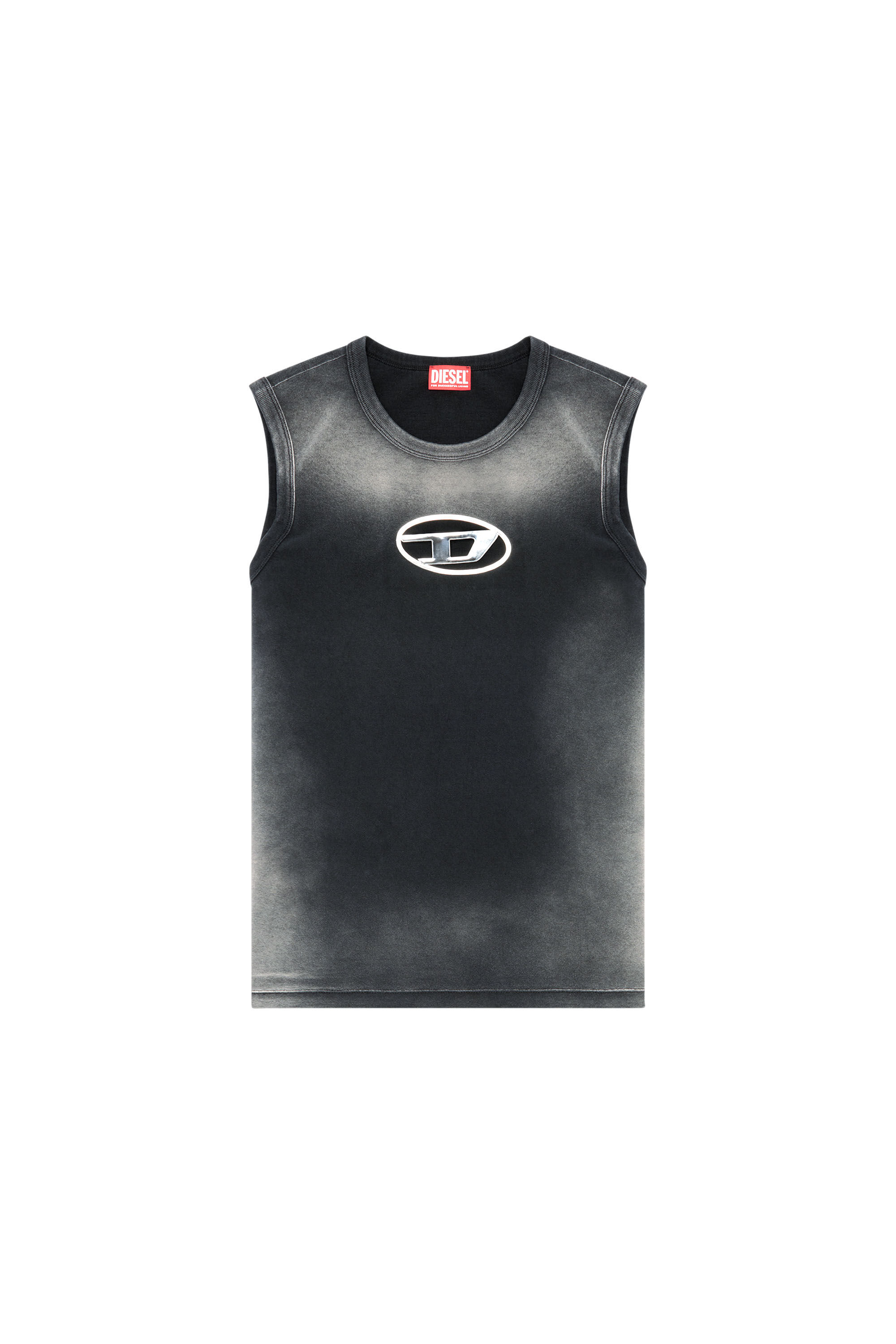 T-BRICO Faded tank top with puffy Oval D｜ブラック｜メンズ｜DIESEL