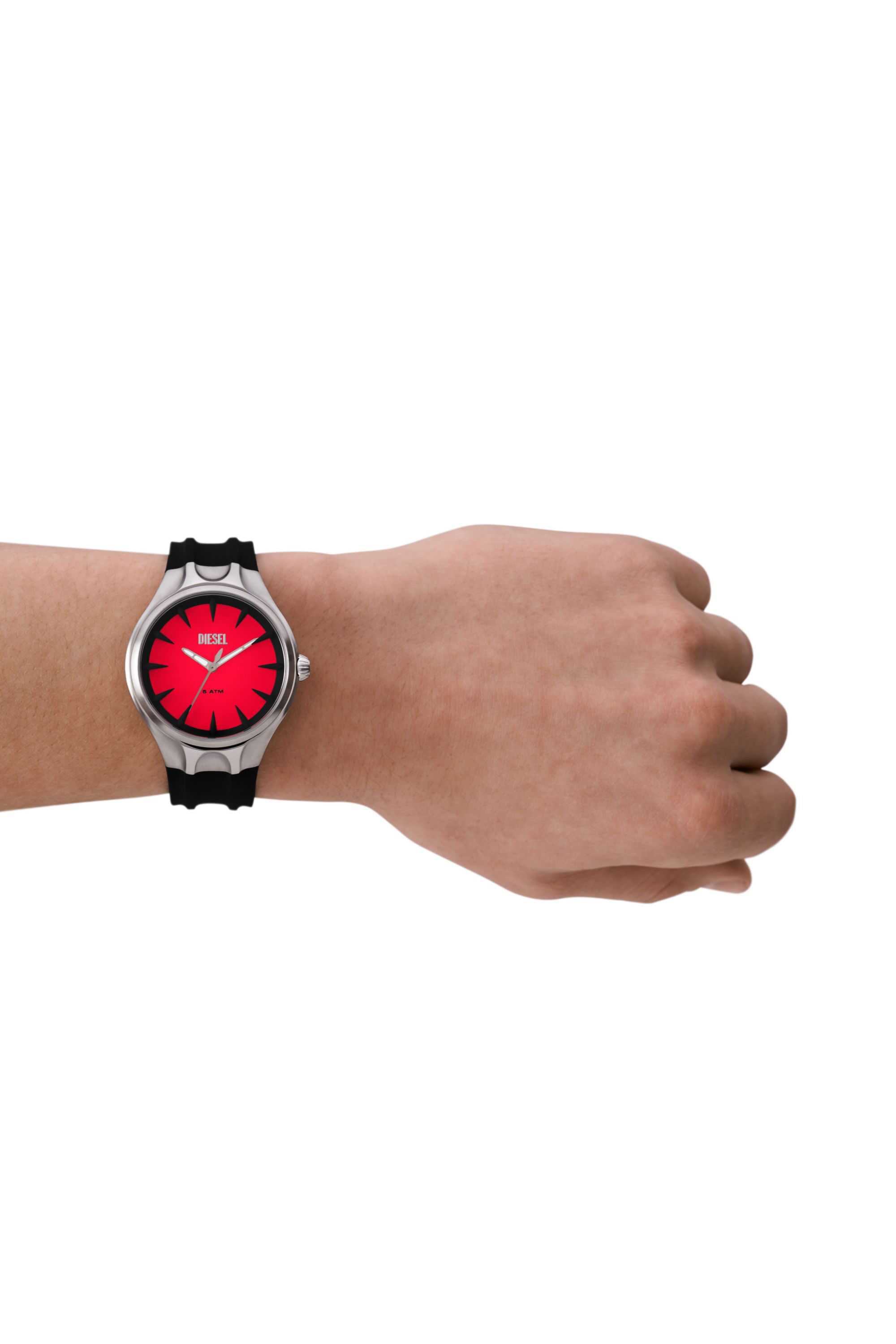 DZ2202 Streamline three-hand black silicone watch｜ブラック 