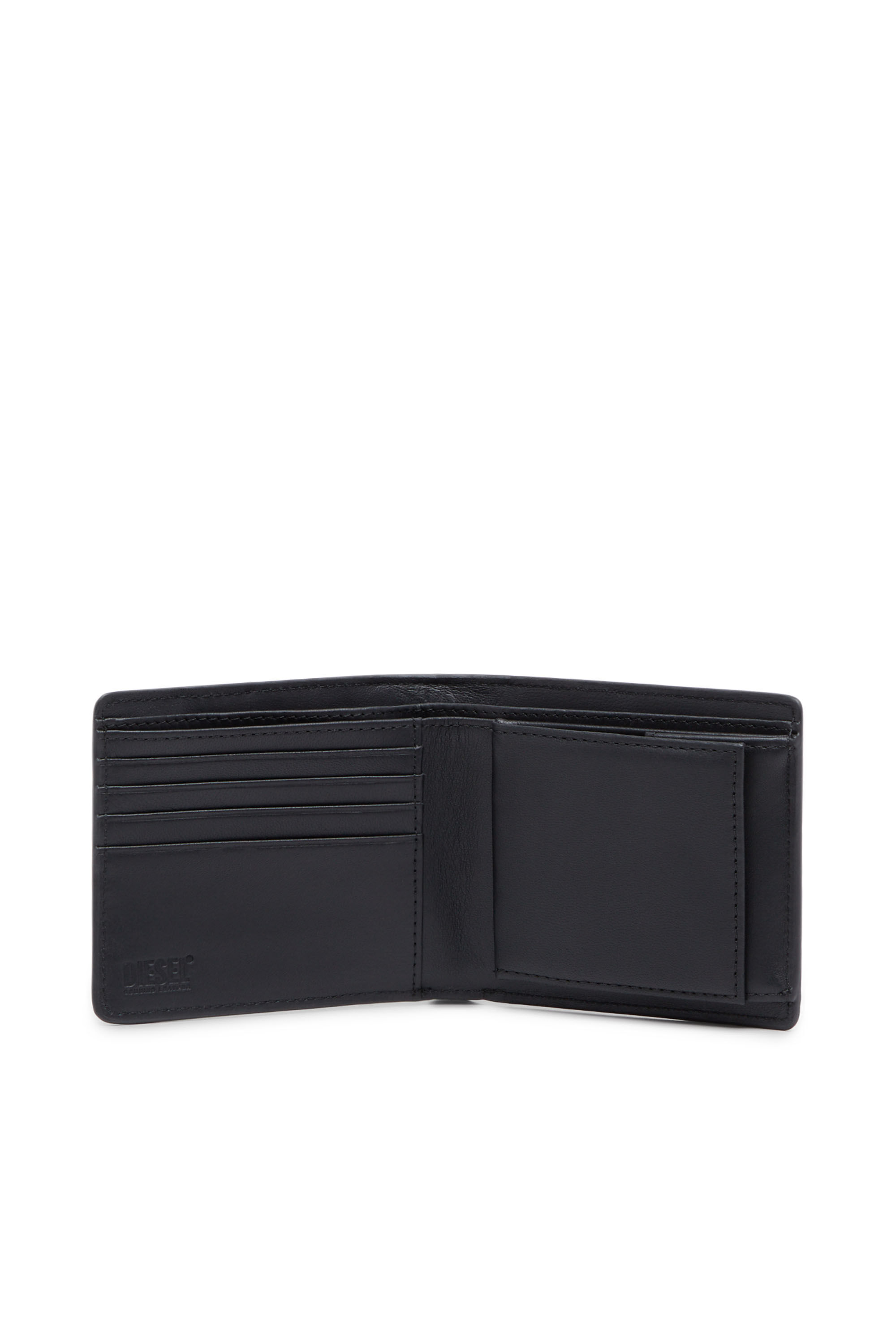 BI-FOLD COIN S 3D Bi-fold wallet in croc-effect leather｜ブラック 